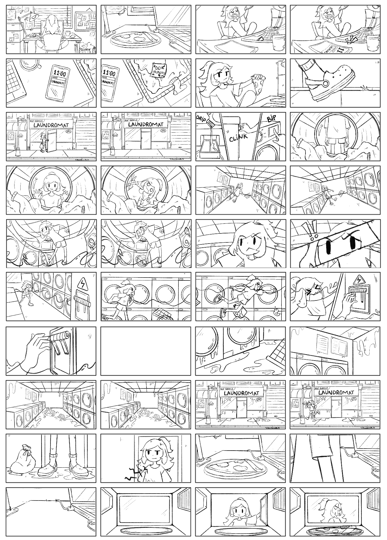 Late Night Laundry | Storyboard