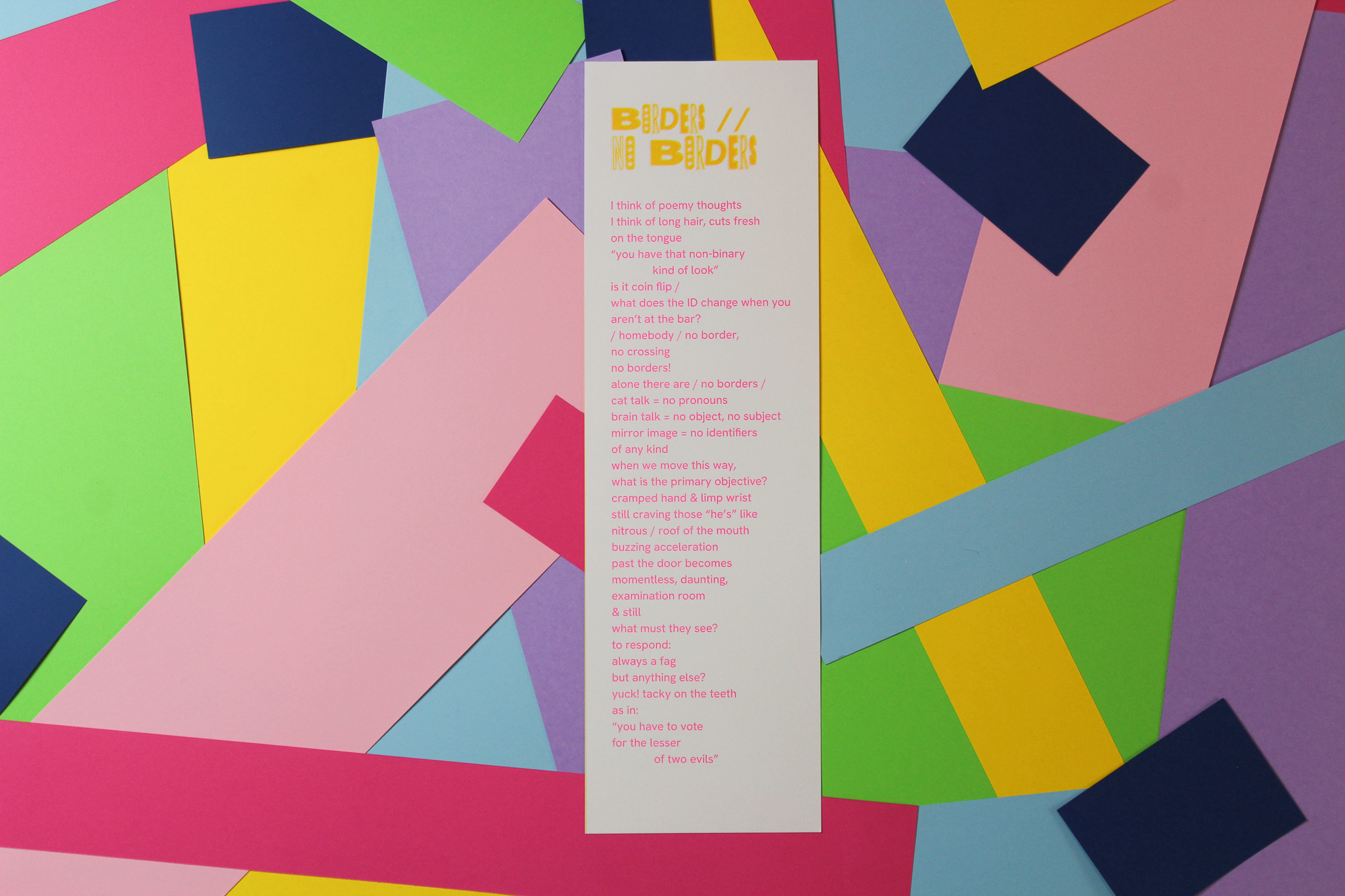 BORDERS // NO BORDERS