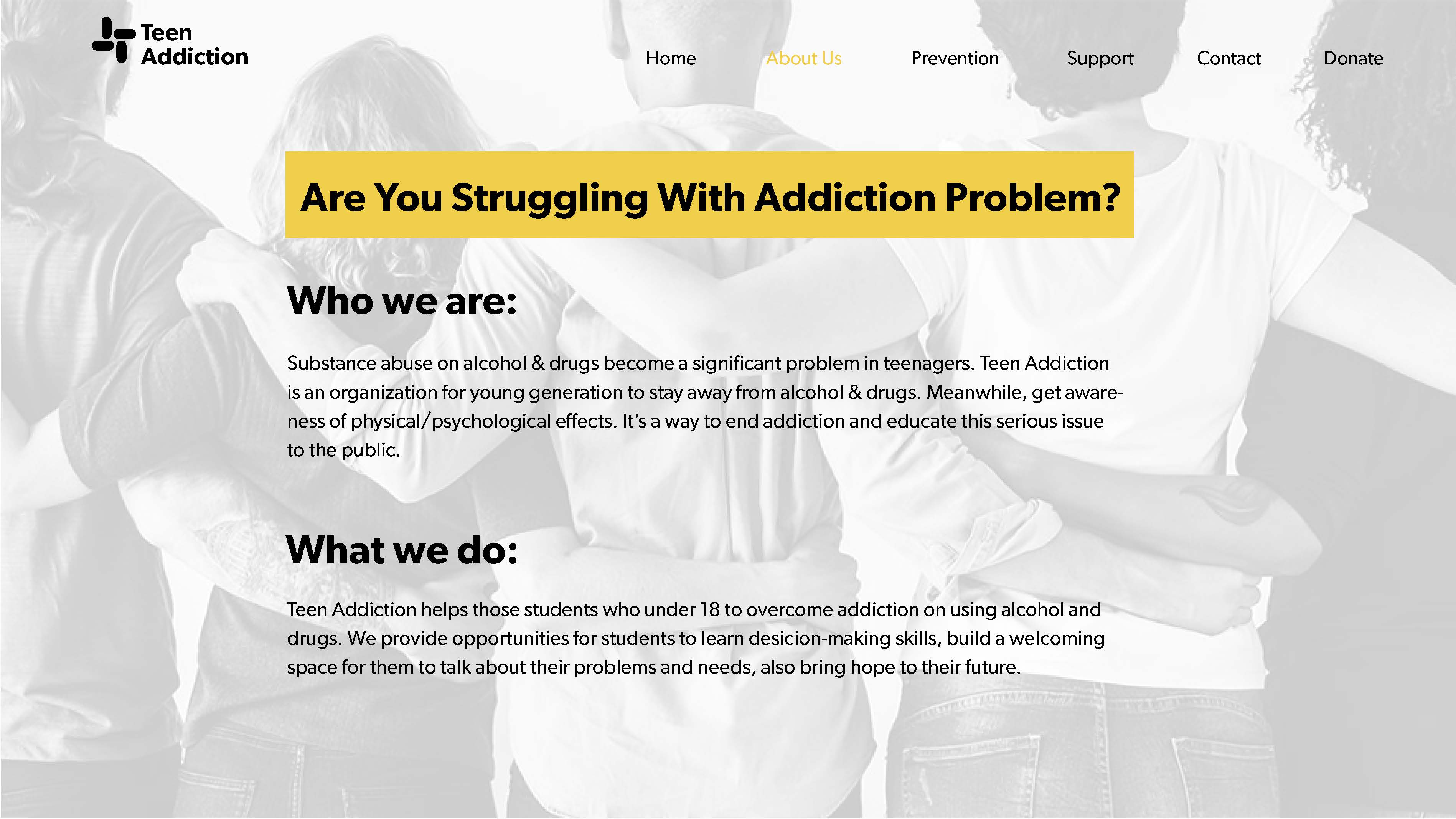 Teen Addiction Website