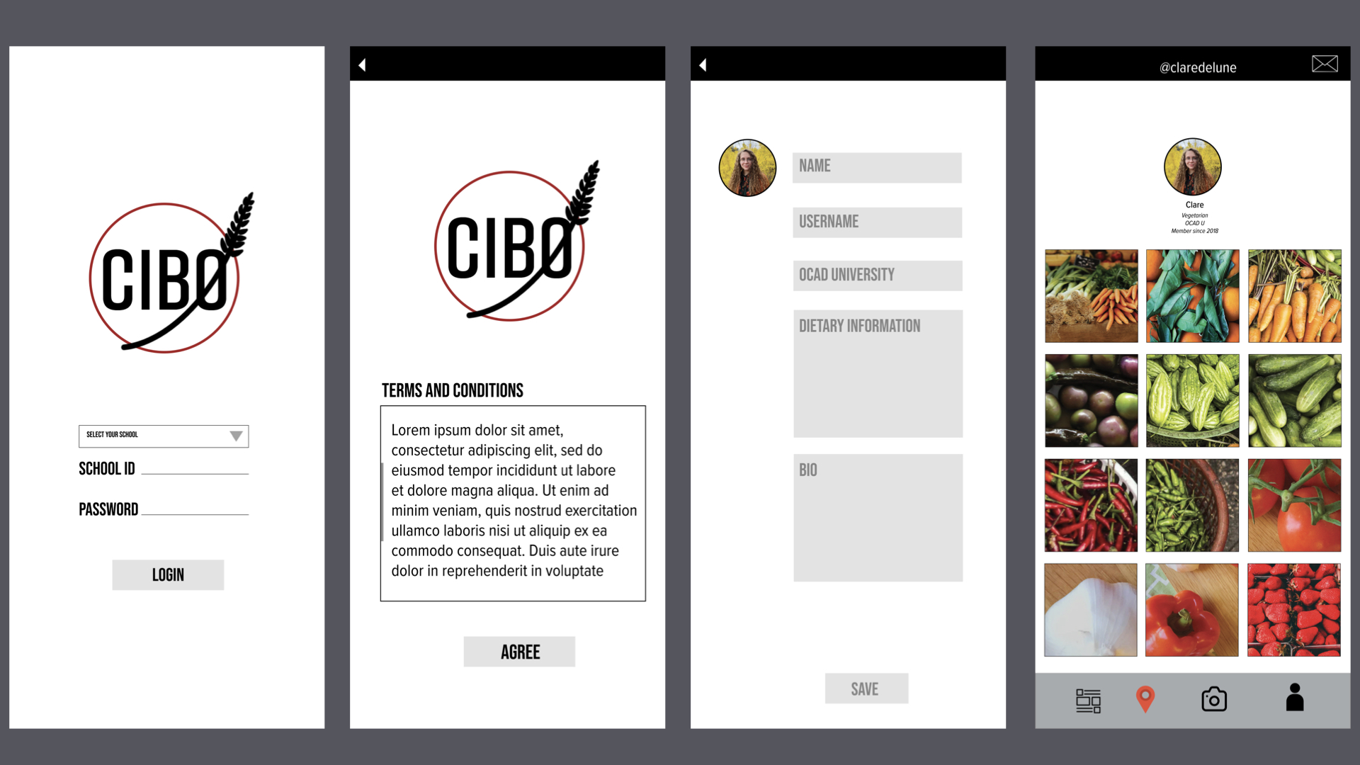 Cibo - App Layout