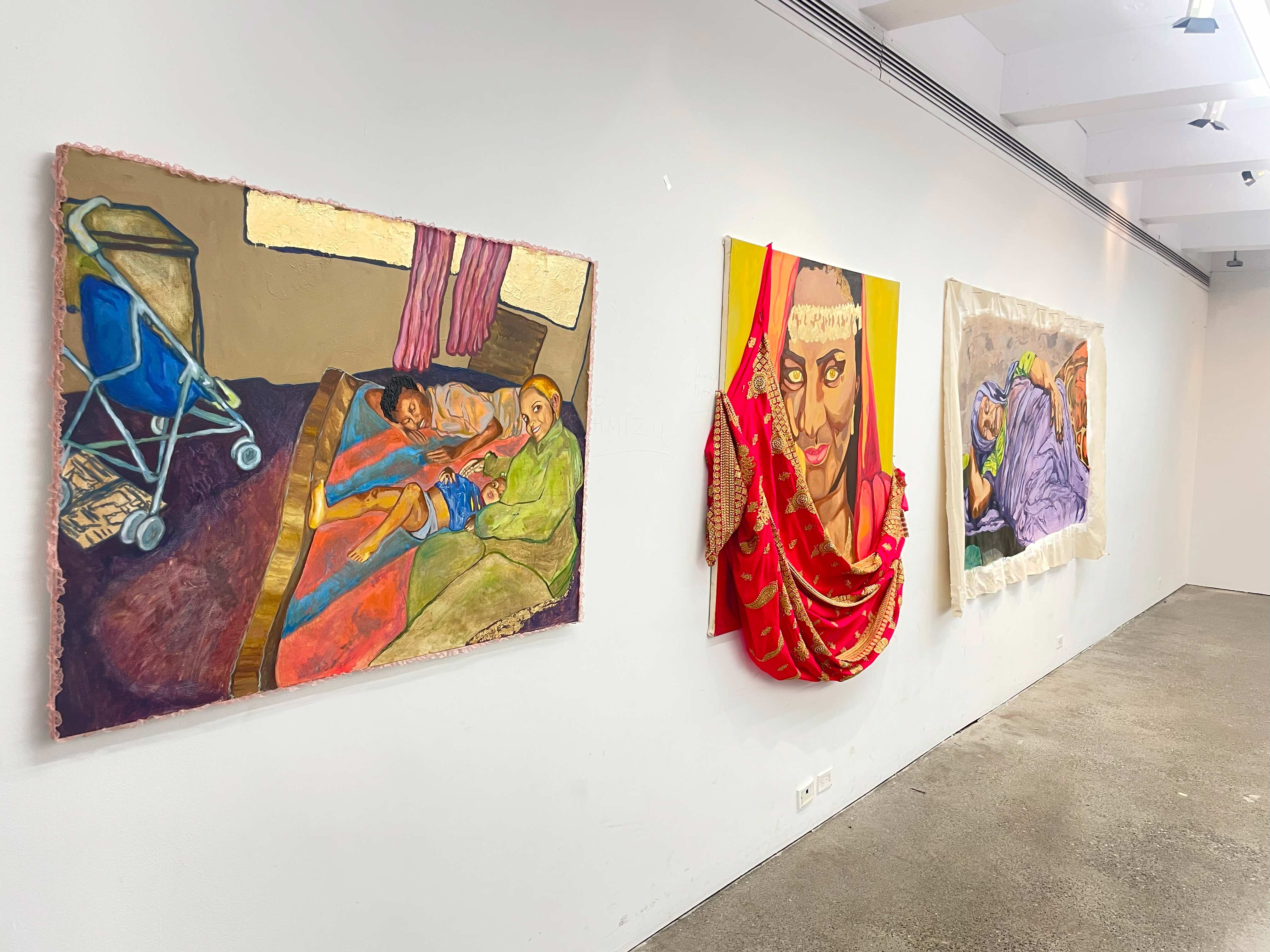 Nazik, Oil and gold leaf on canvas, 48”x48” 2025