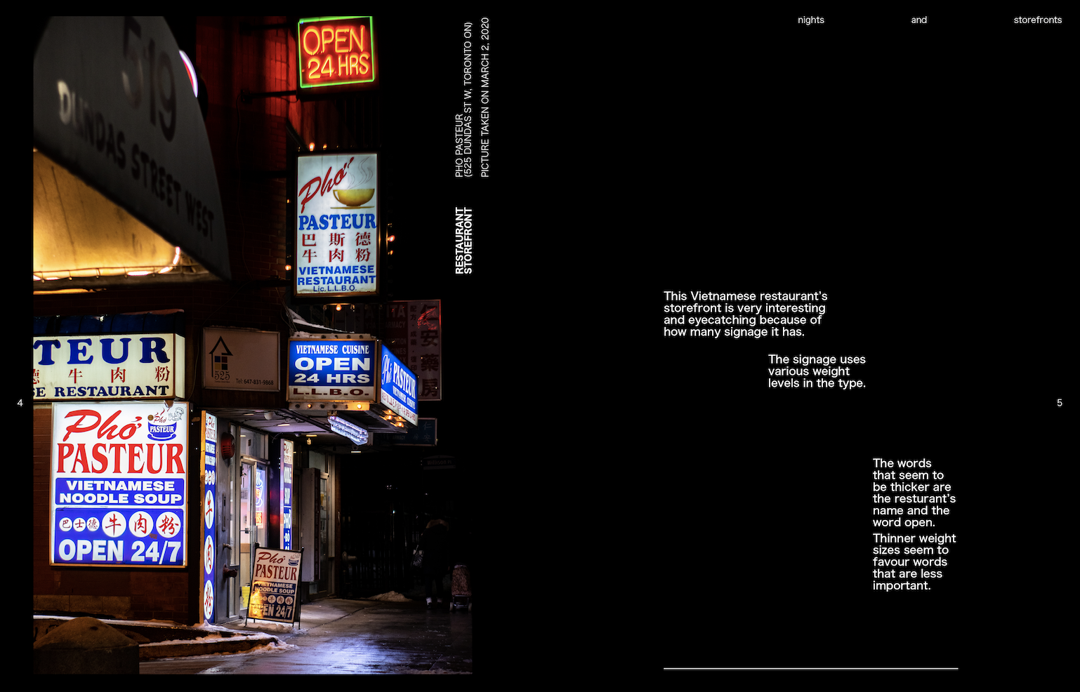 Nights and Storefronts - Environmental Typography