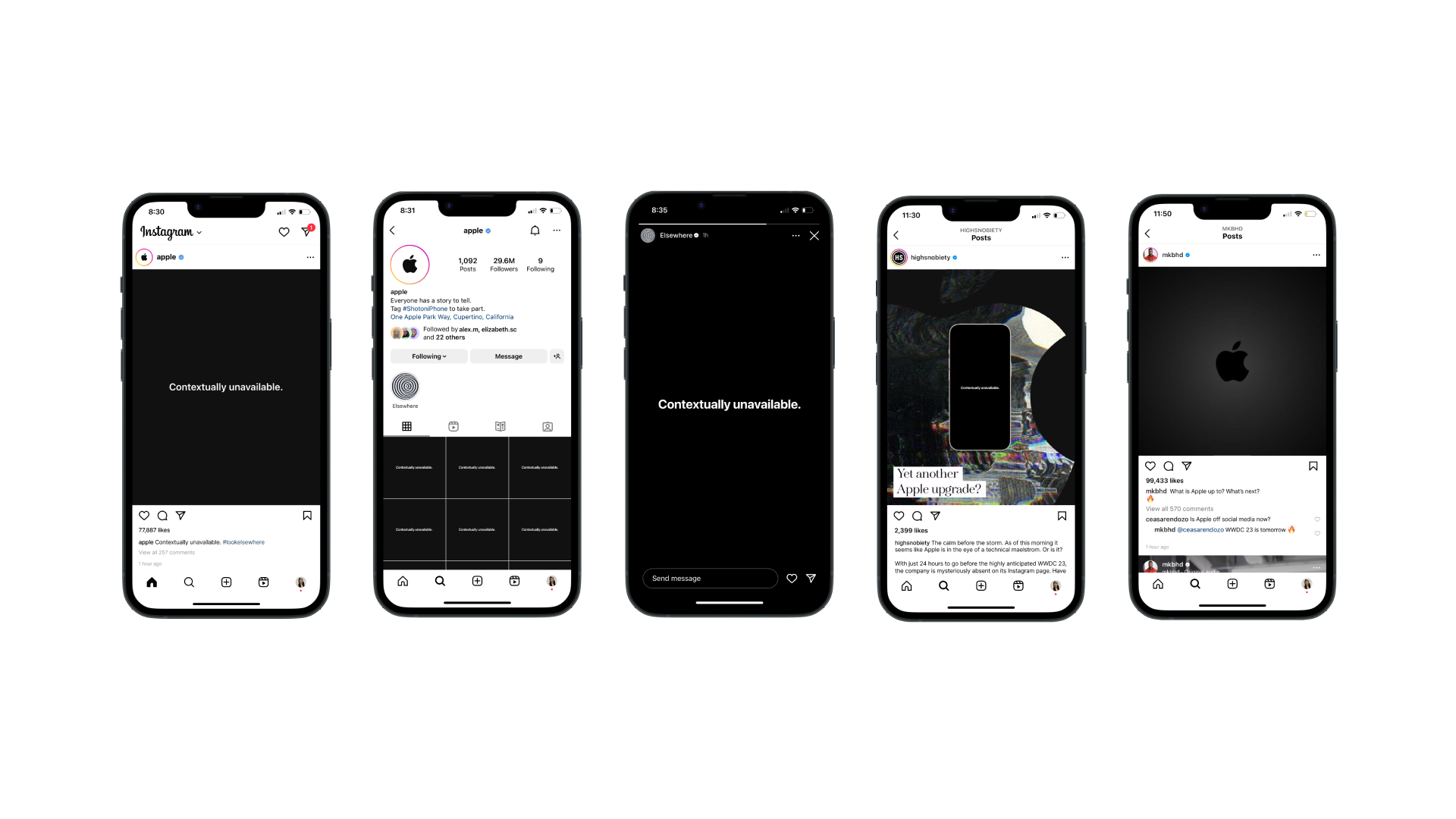 "Contextually unavailable" Instagram execution.