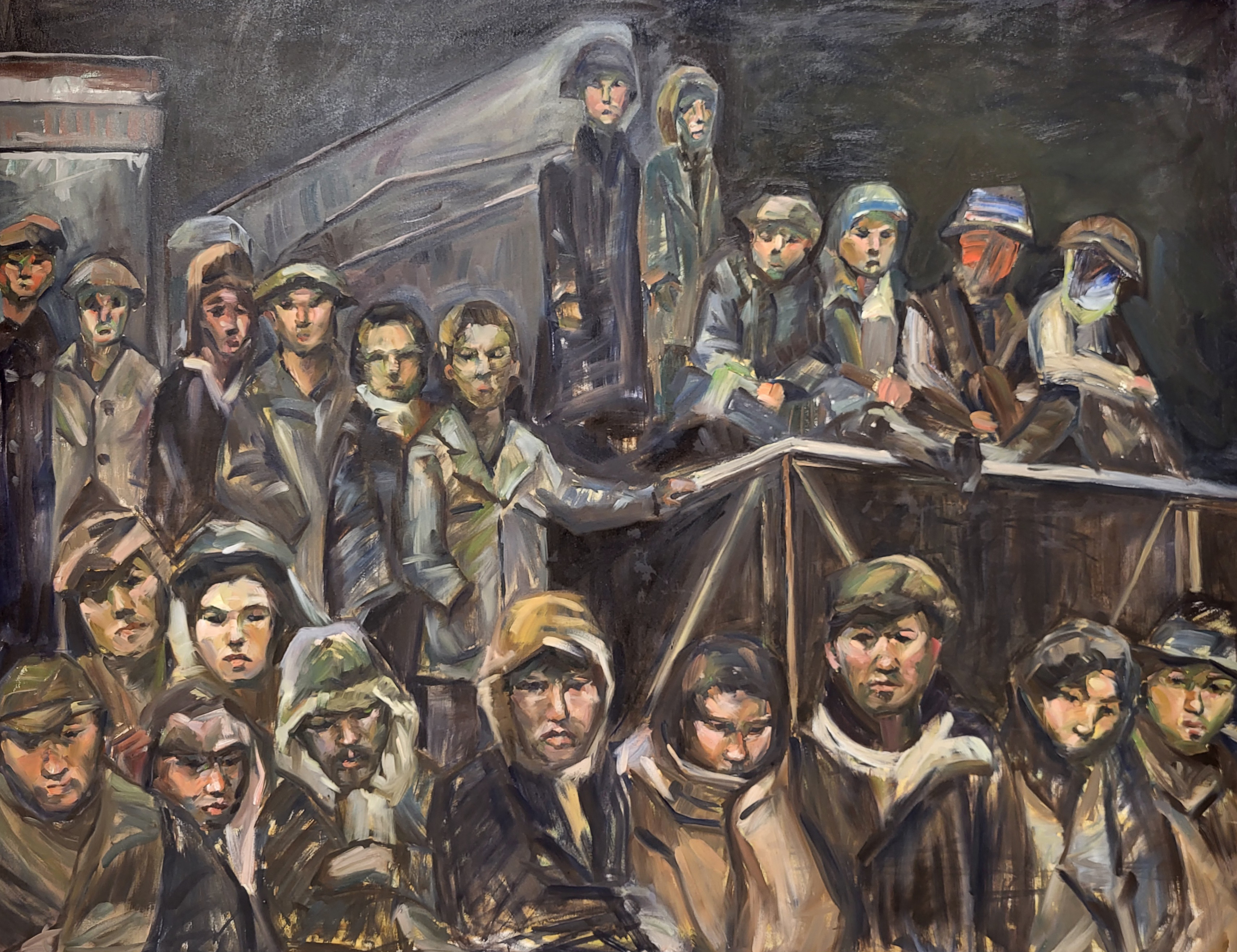 Shinae Kim, "Children of the Moon", Oil on canvas, 48" x 60", 2023.