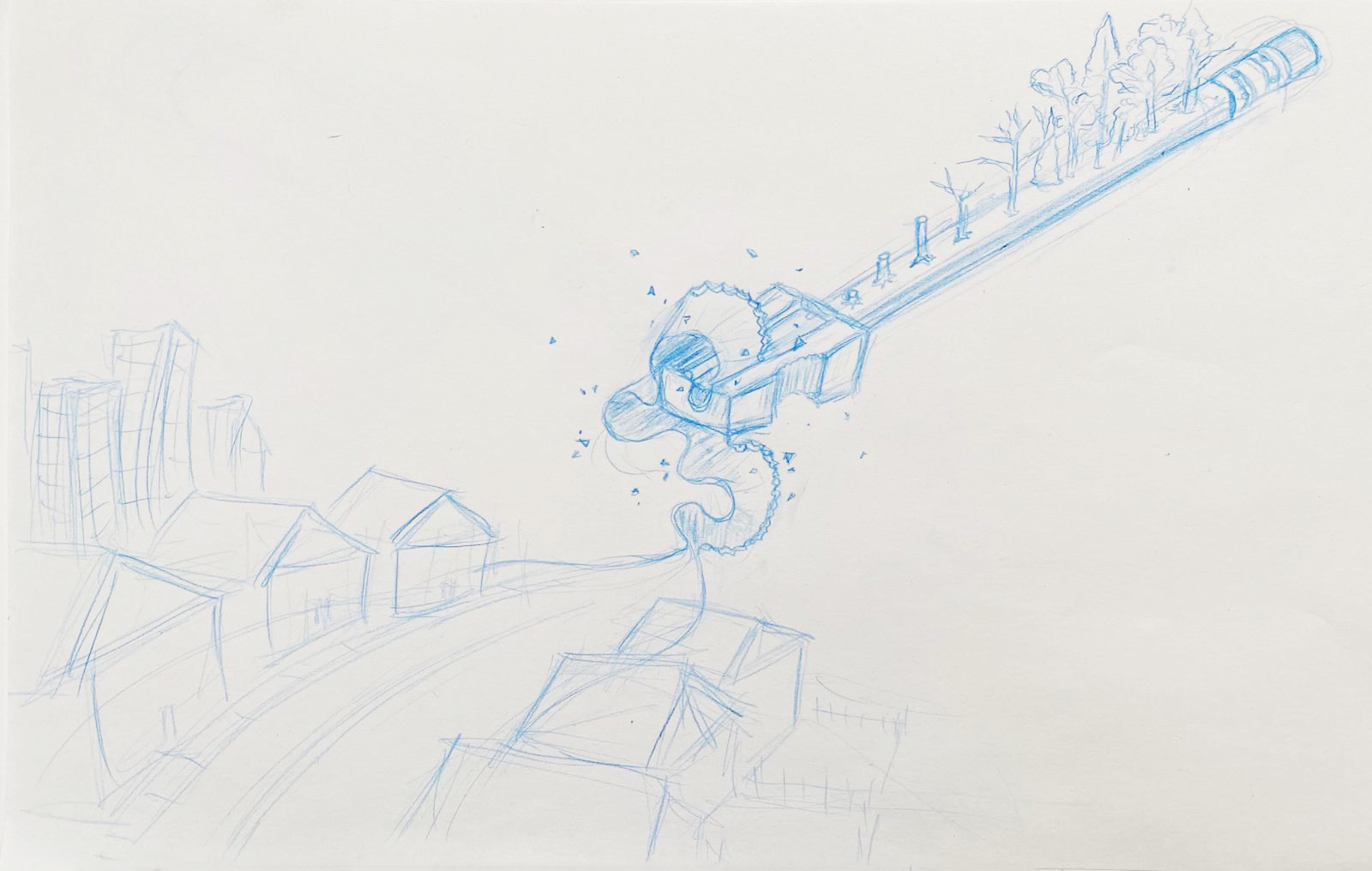 Pencil Sharpener As Urbanization