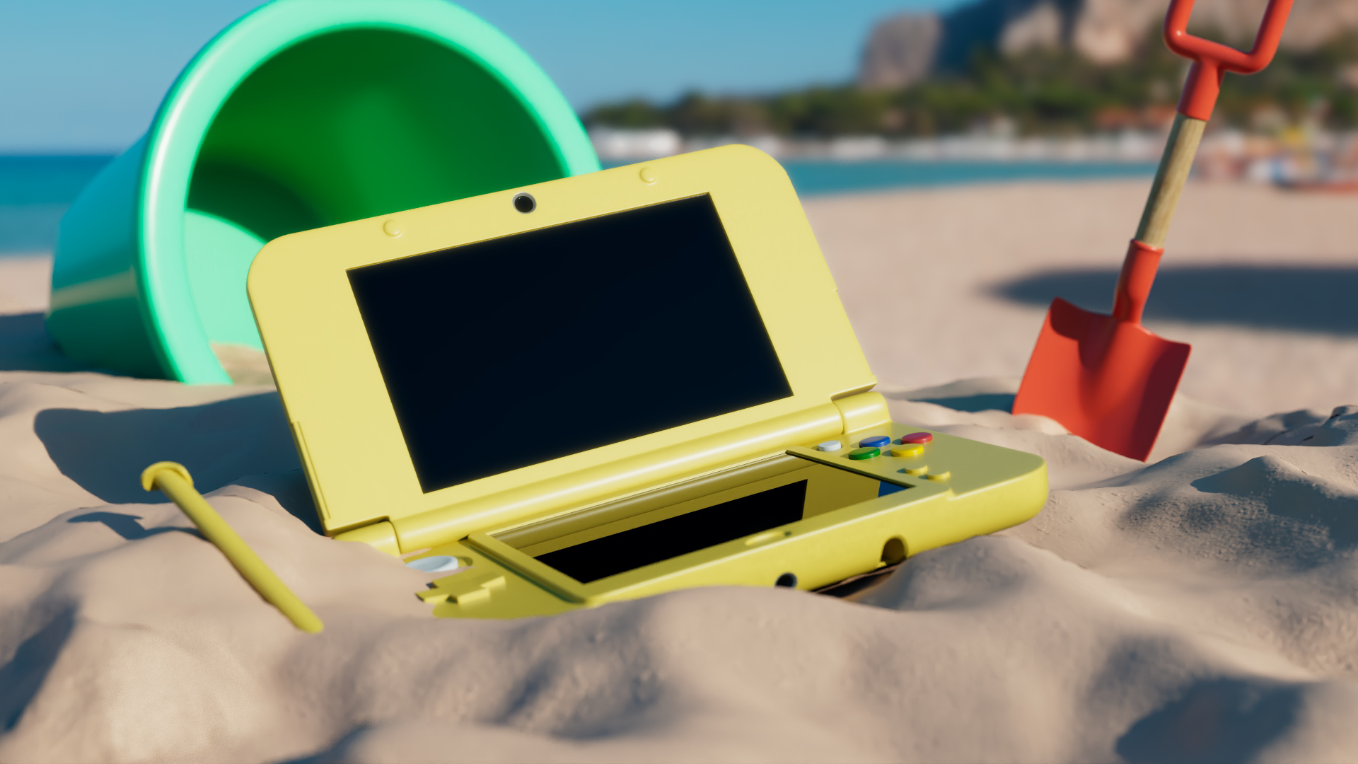 Nintendo 3DS on Beach