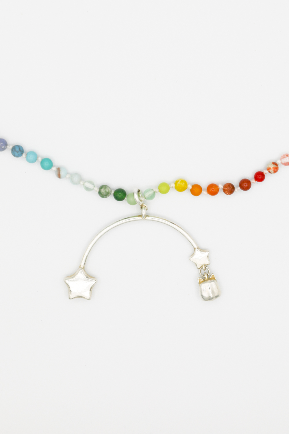 Grand Rainbow Bridge and The Petite Cat Knotted Bead Necklace