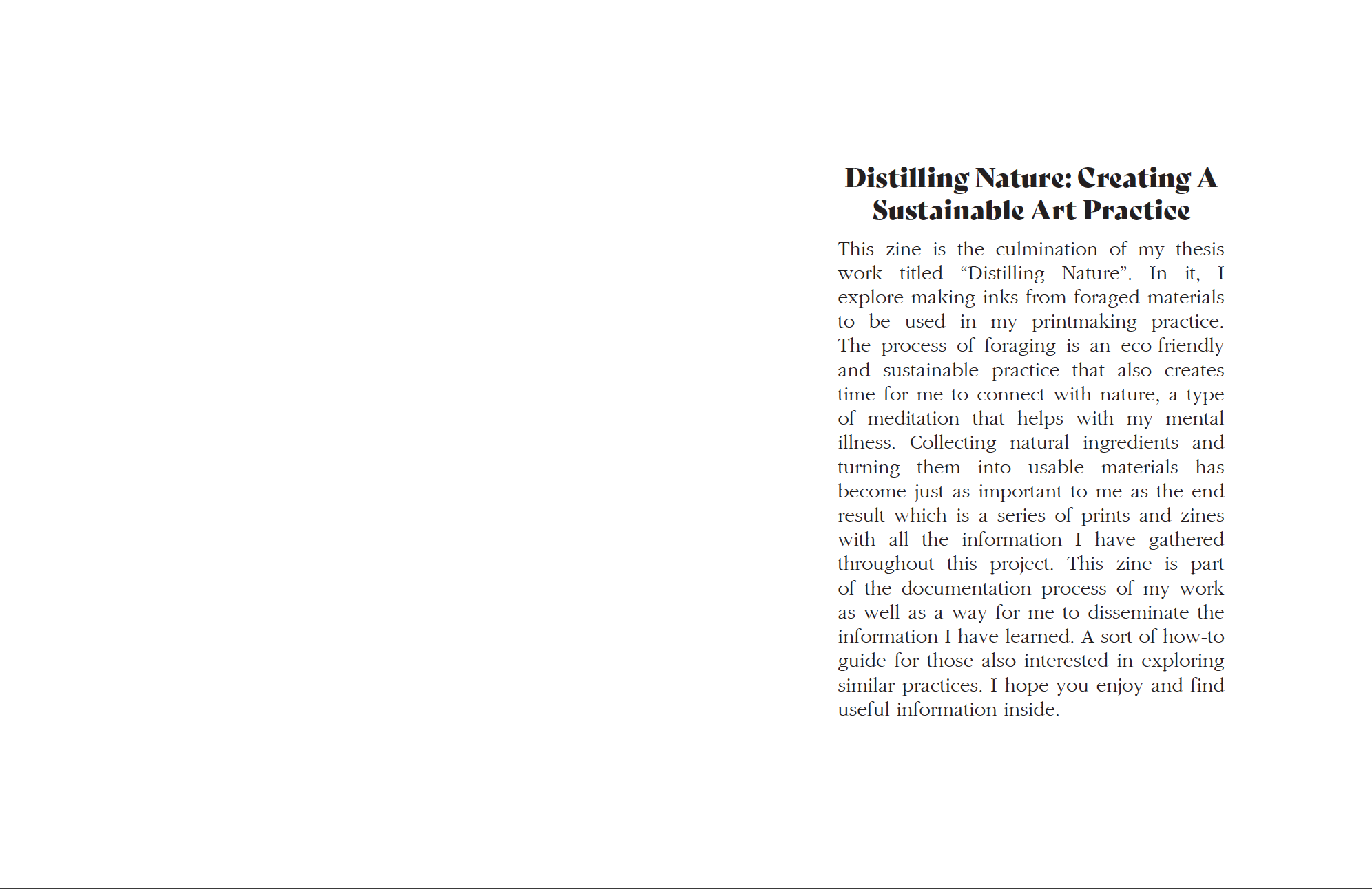Distilling Nature Vol. 1