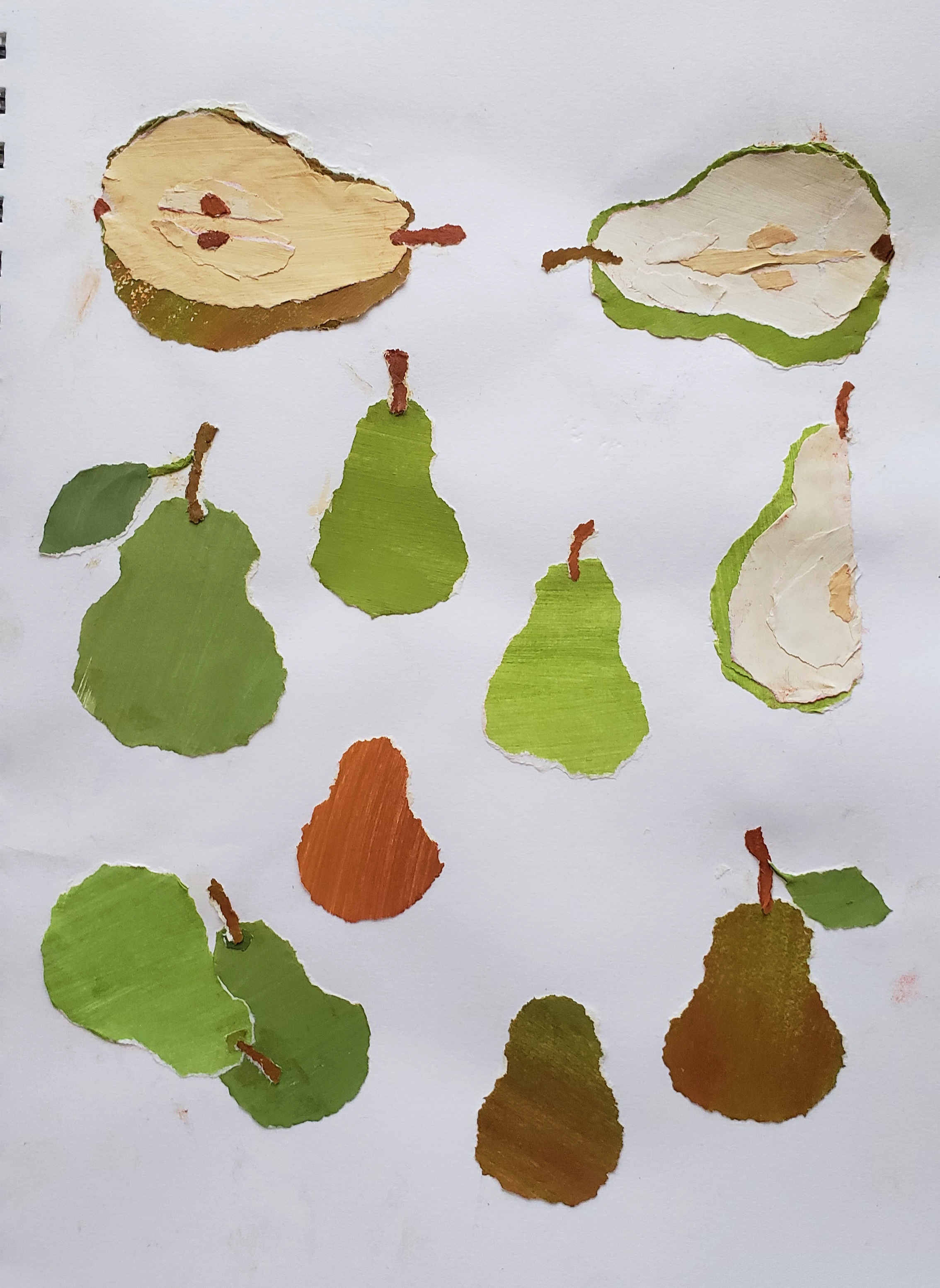 "Backyard Pear" collage development