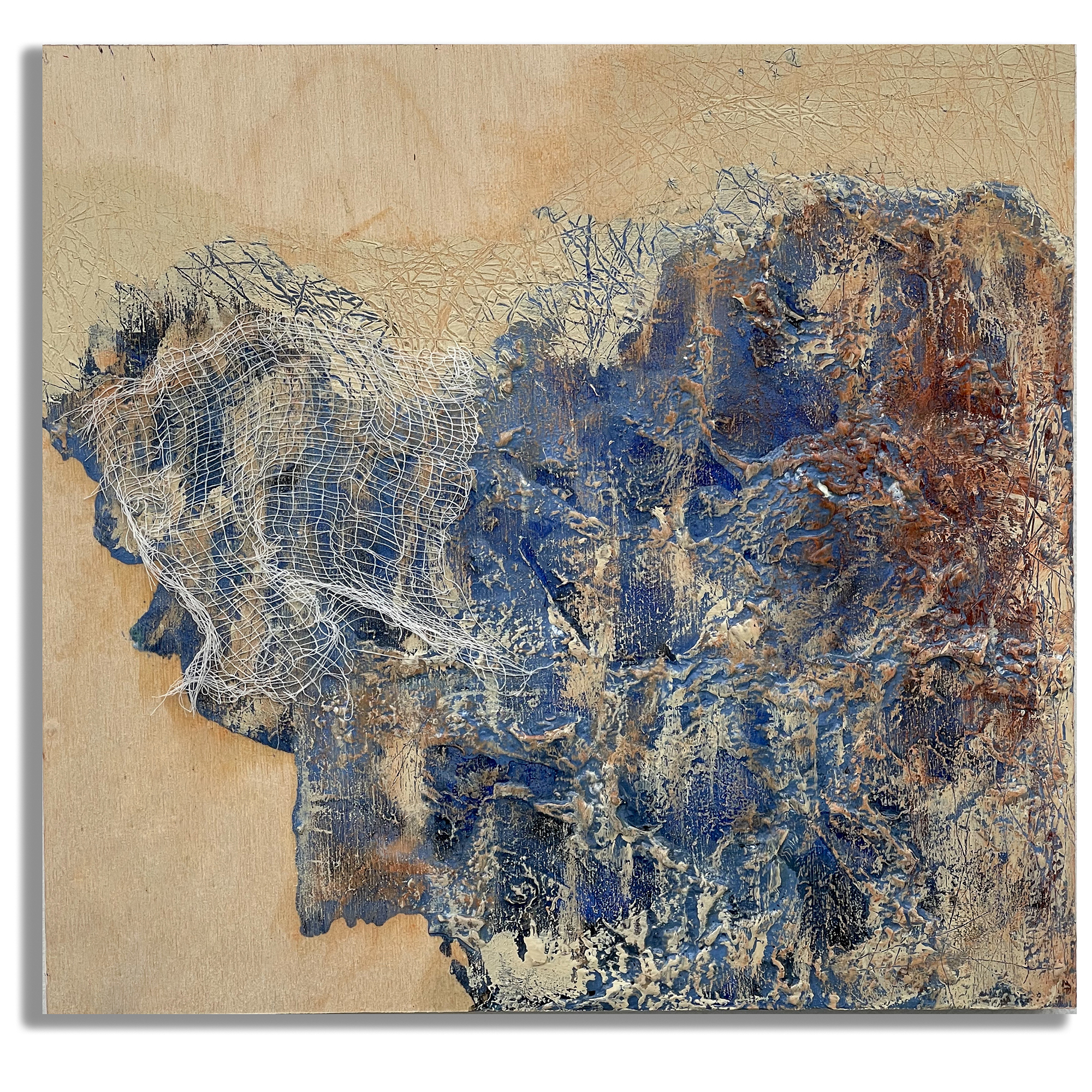 Inconceivable Pain, Mixed Media on Wood Panel, 10 x10 Inches, 2022