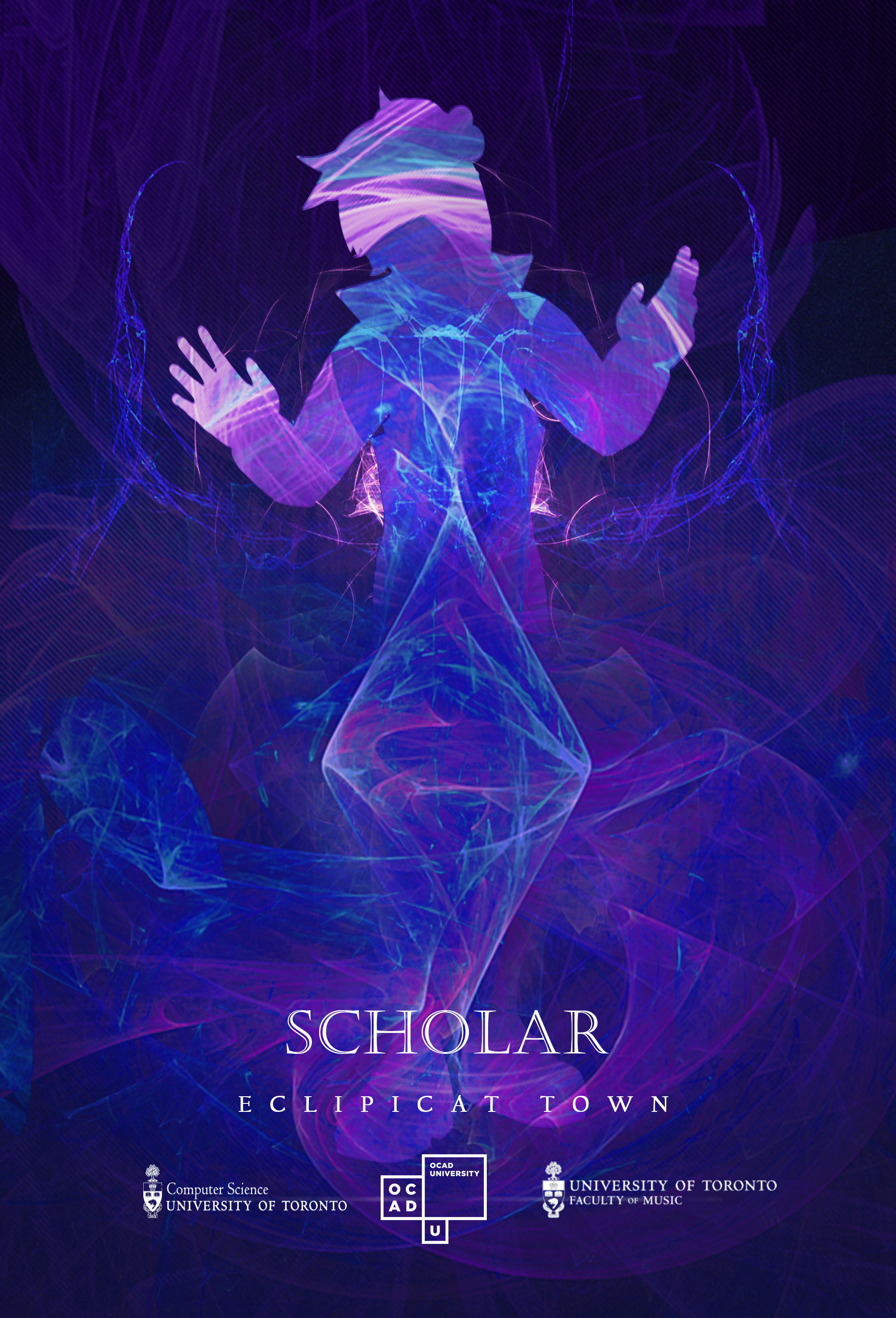 Ecliptica Town - Posters of five NPC characters