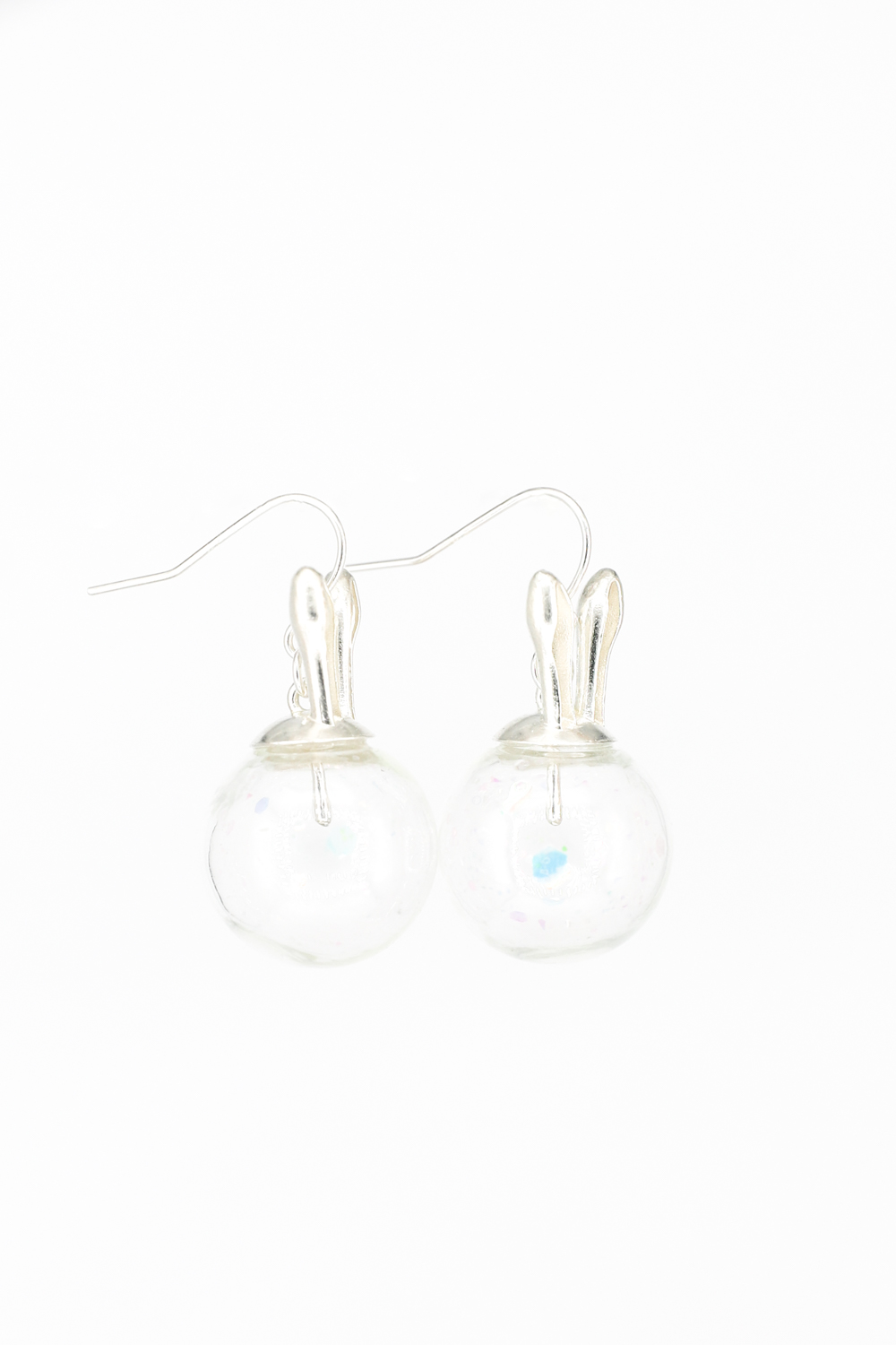 The Rabbit Ear Gem French Hook Earrings - Sterling Silver