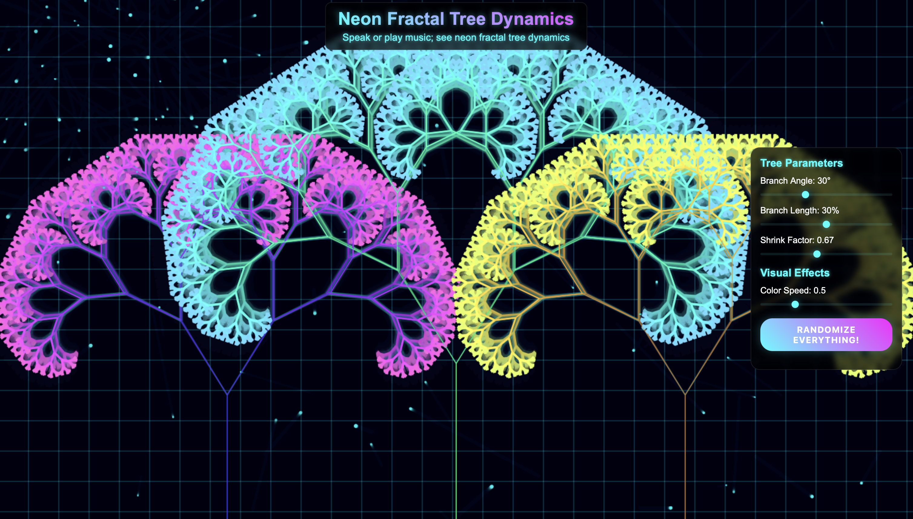 Neon Fractal Tree