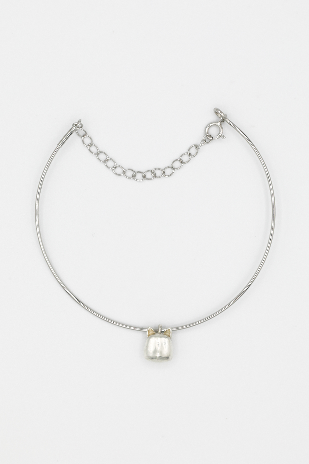 The Petite Cat Cuff Bracelet with Safety Chain