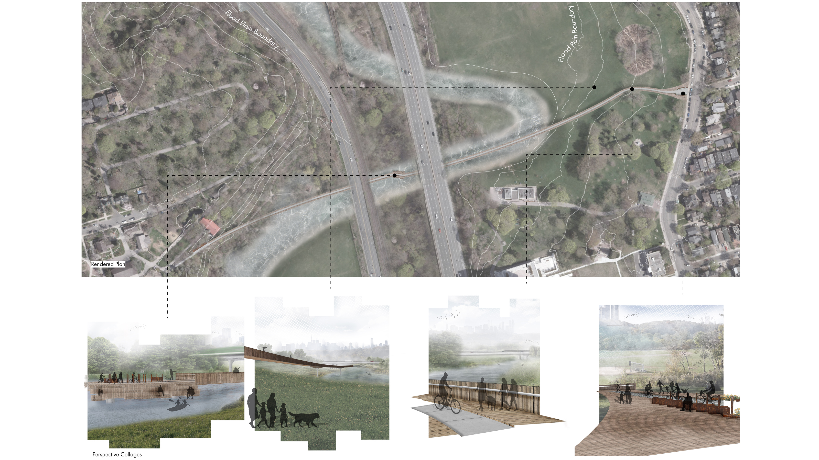 Rendered Plan and Perspective Collages