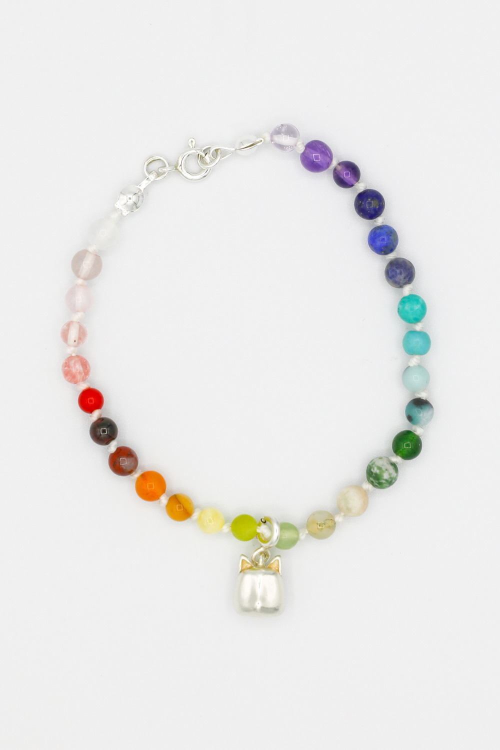 The Petite Cat Rainbow Knotted Bracelet