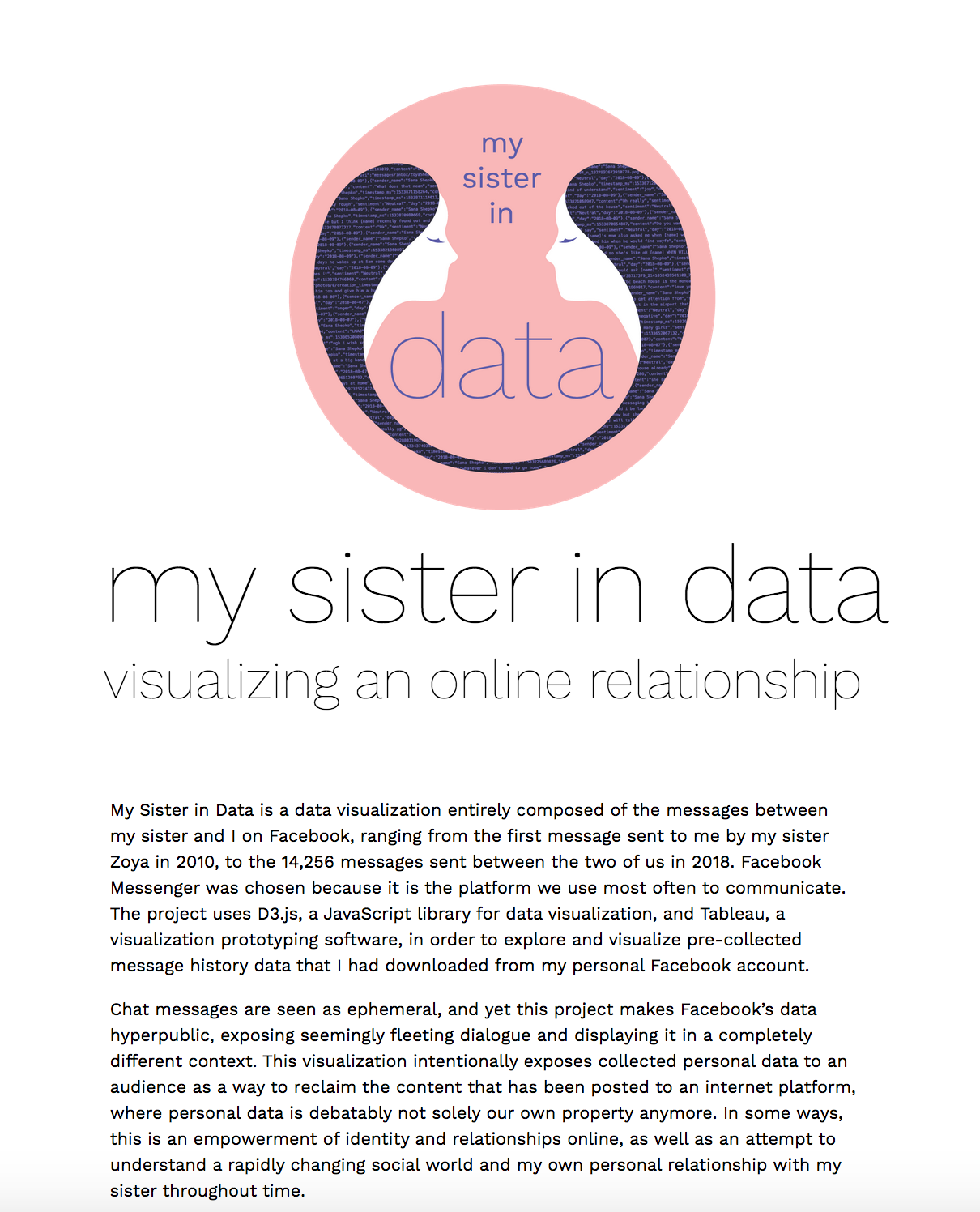 My Sister in Data: Visualizing an online relationship