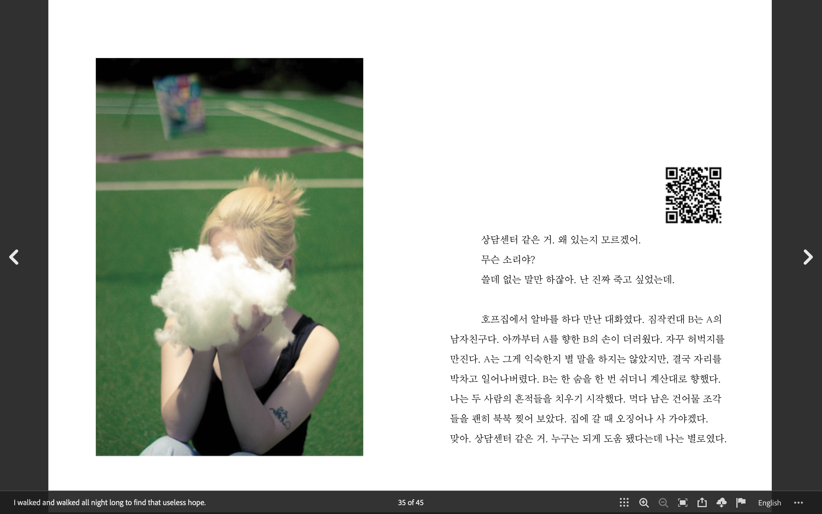 I walked and walked every night to find that useless hope