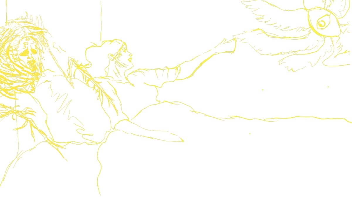 Loss of Self - Light Reactive Drawing (Yellow)