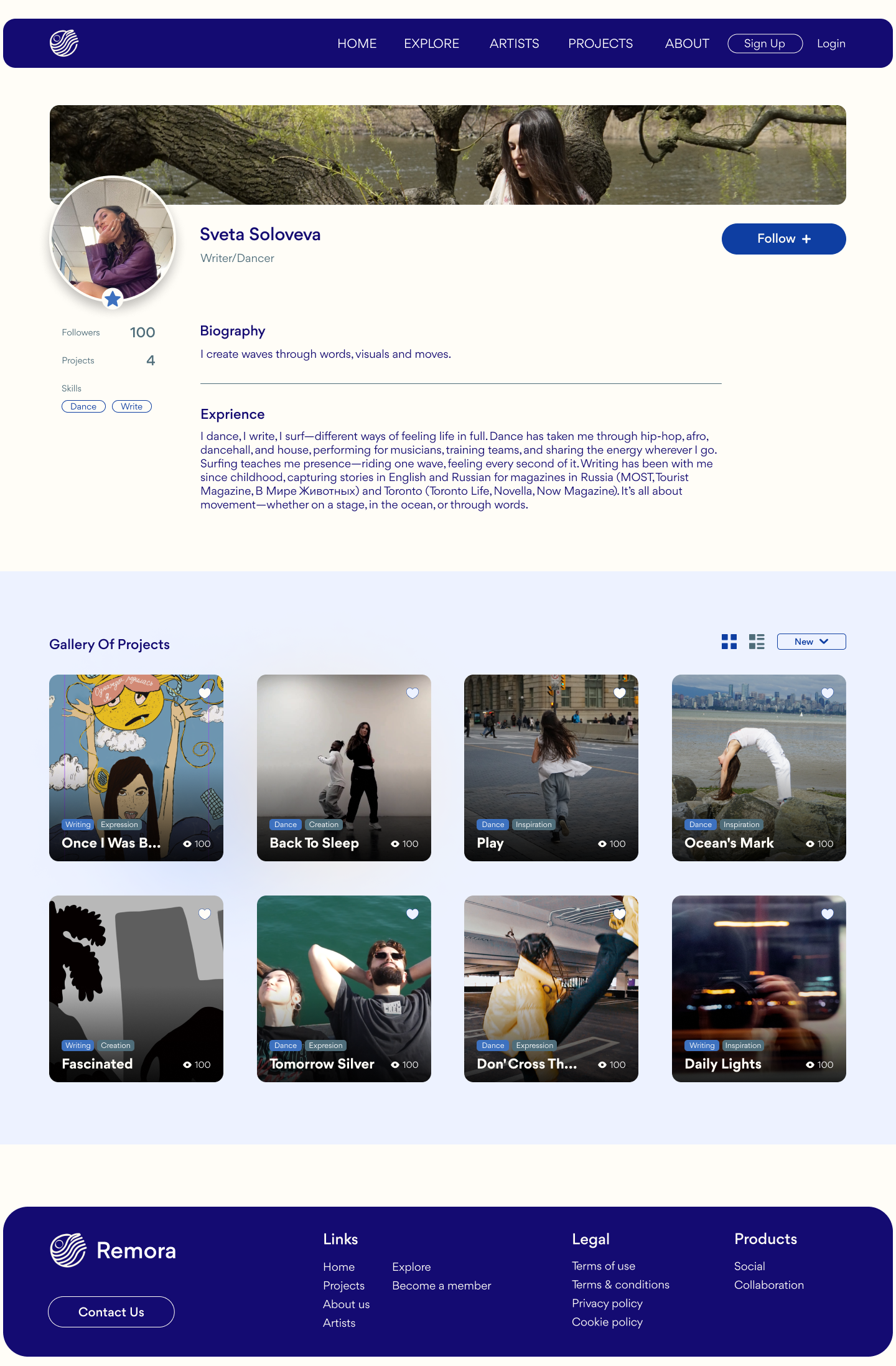 Artist Profile Page