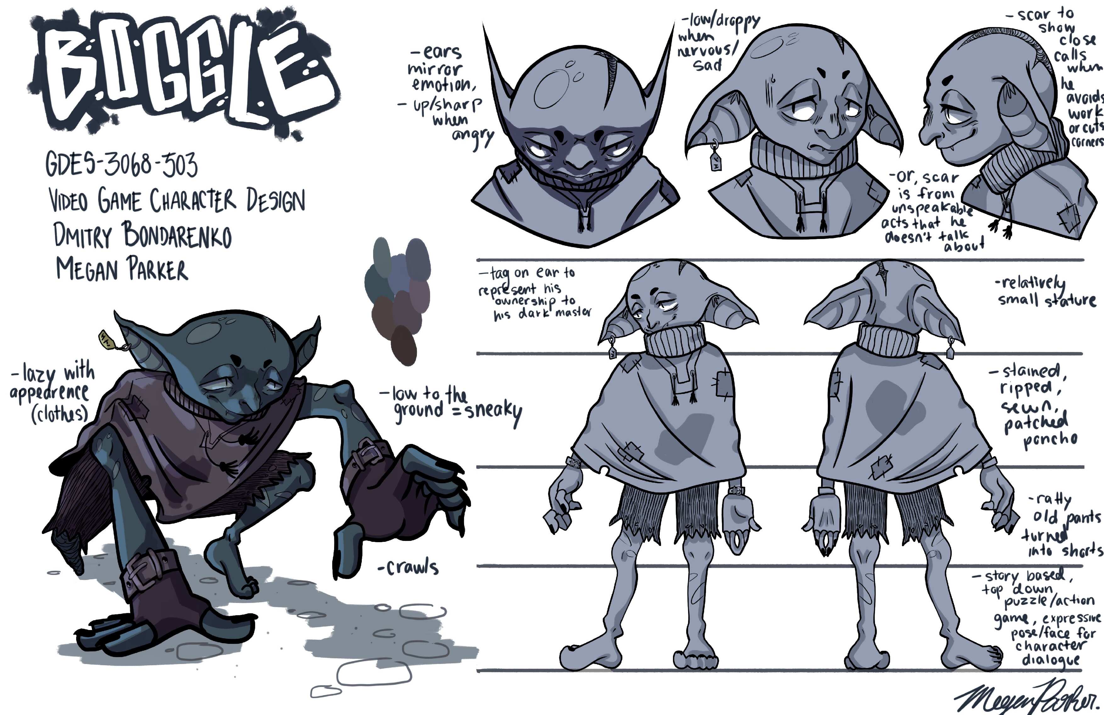 BOGGLE - Video Game Character Design