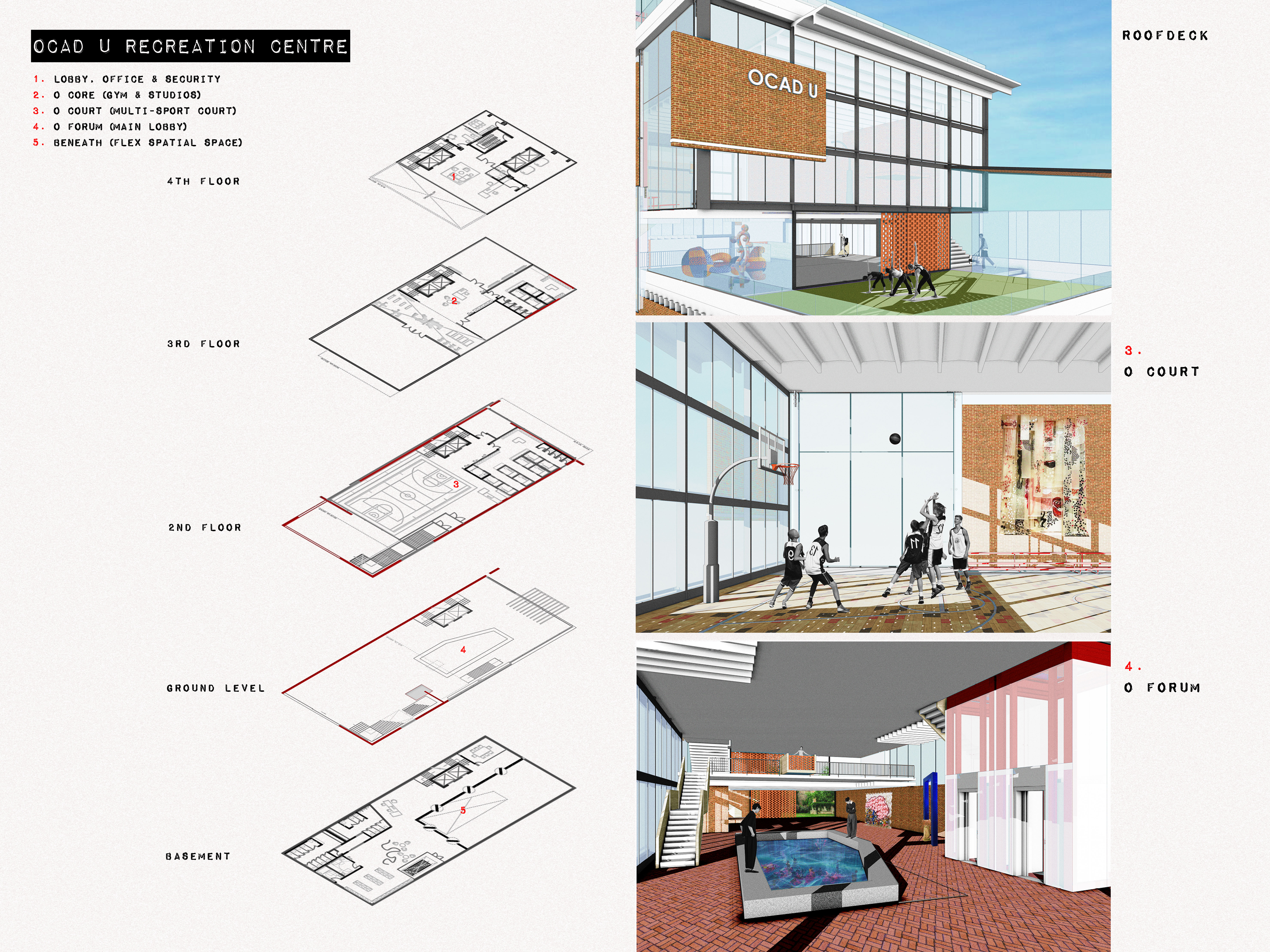 OCAD U Recreation Centre Floor Plans & Perspectives