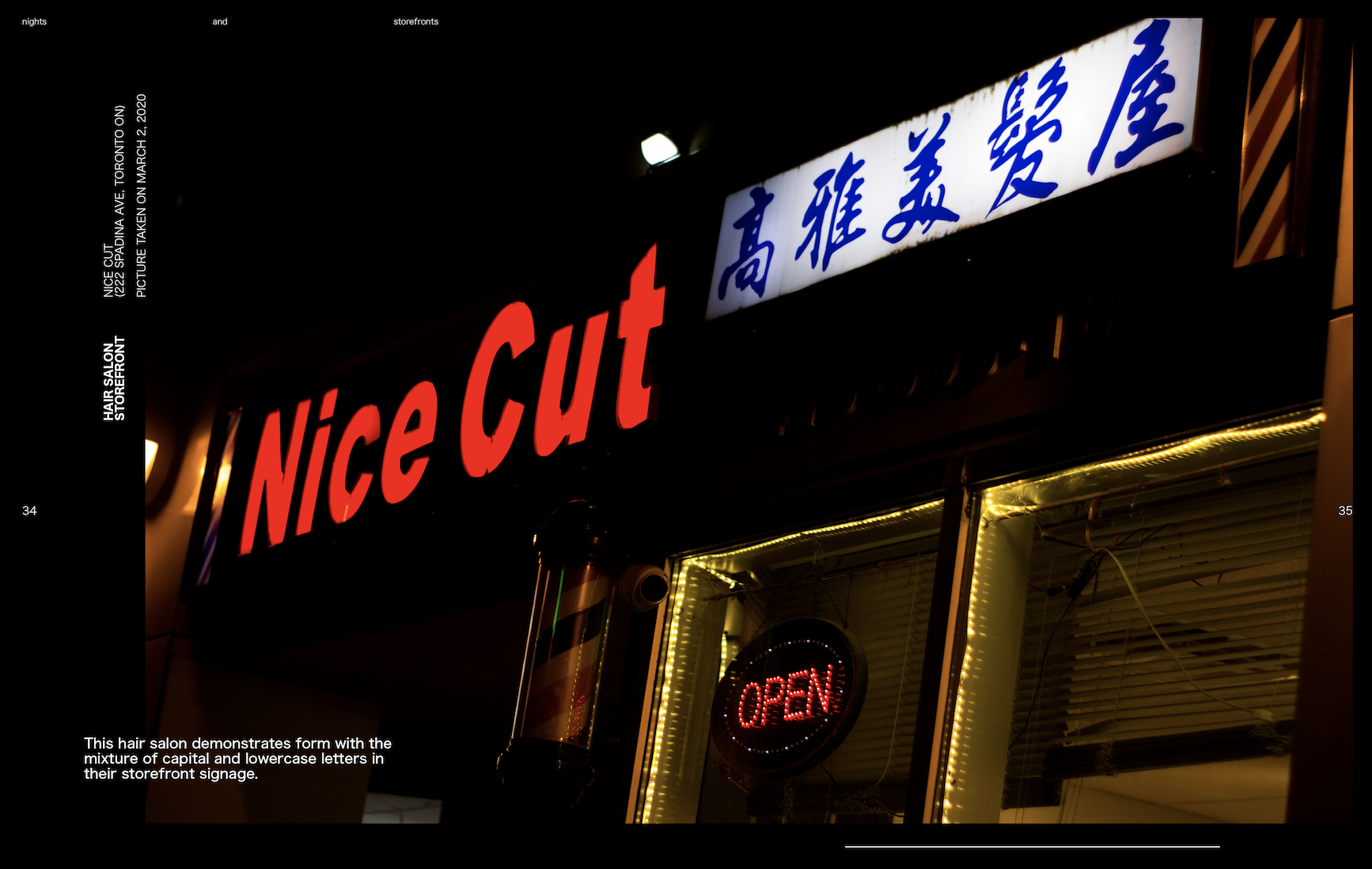 Nights and Storefronts - Environmental Typography