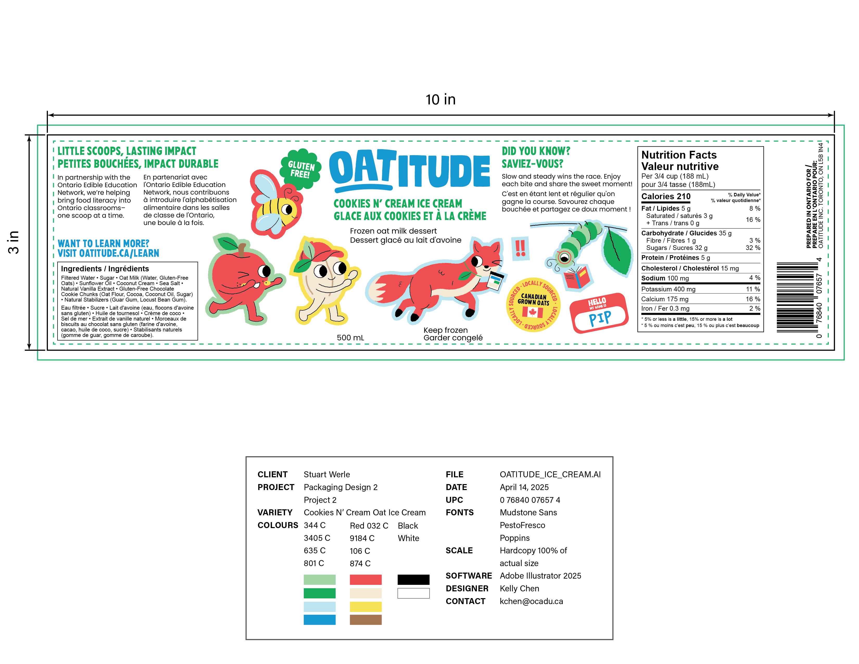 Oatitude Cookies N' Cream Oat Ice Cream - Electronic Assembly Dieline