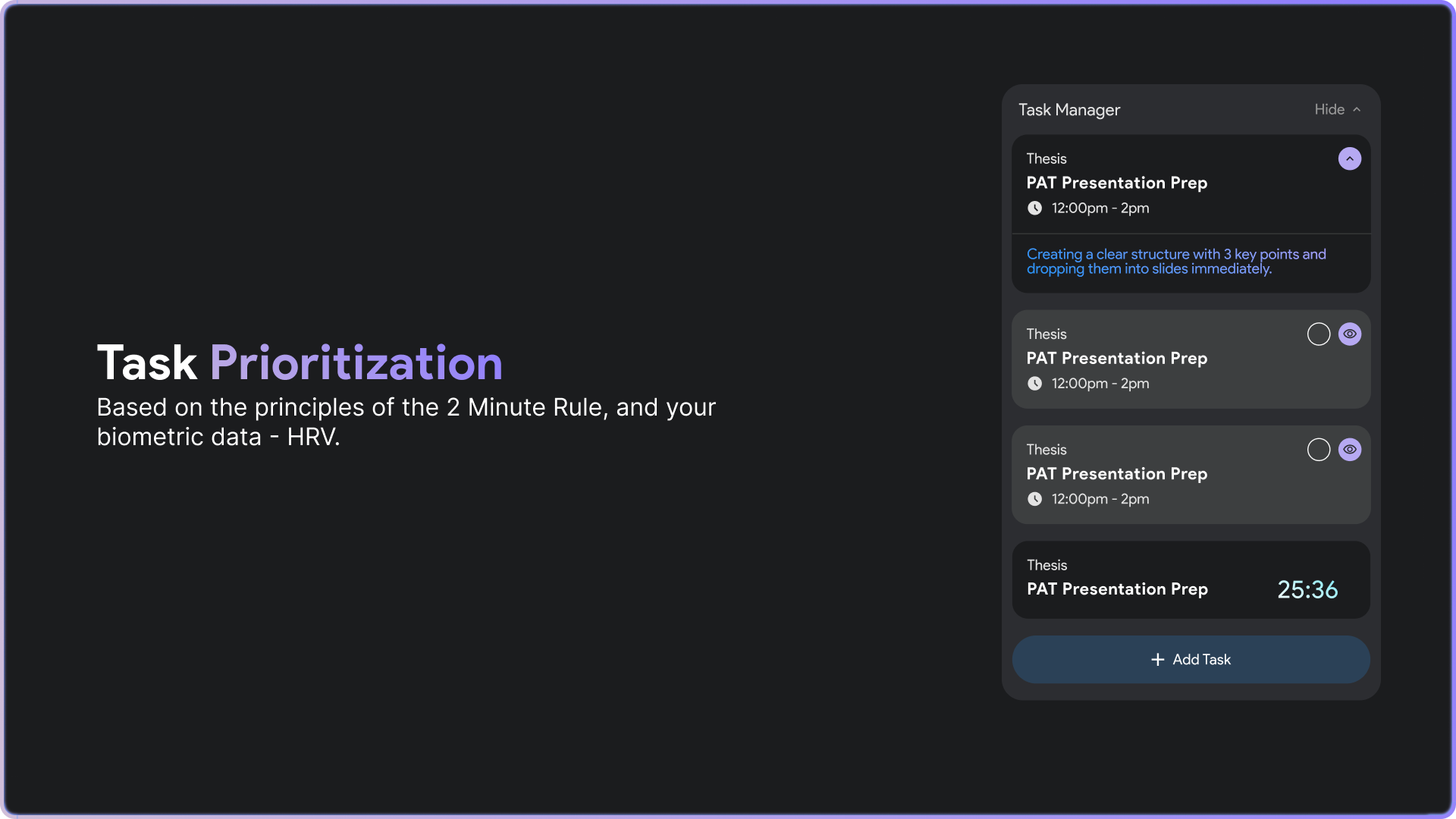 PAT Task Prioritization