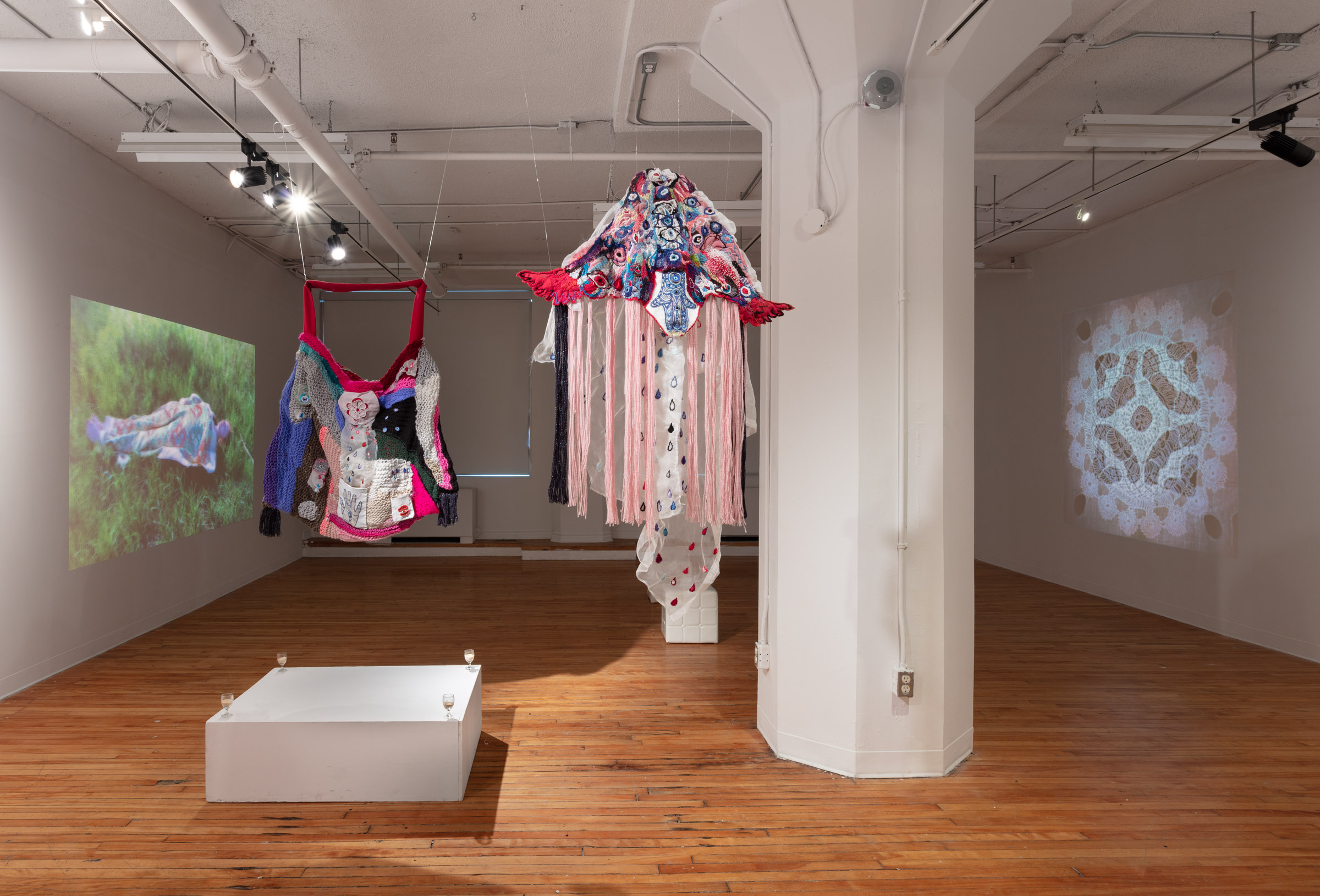 Installation view of Four Corners, Four Angels, Ten Stones, Ten Veils