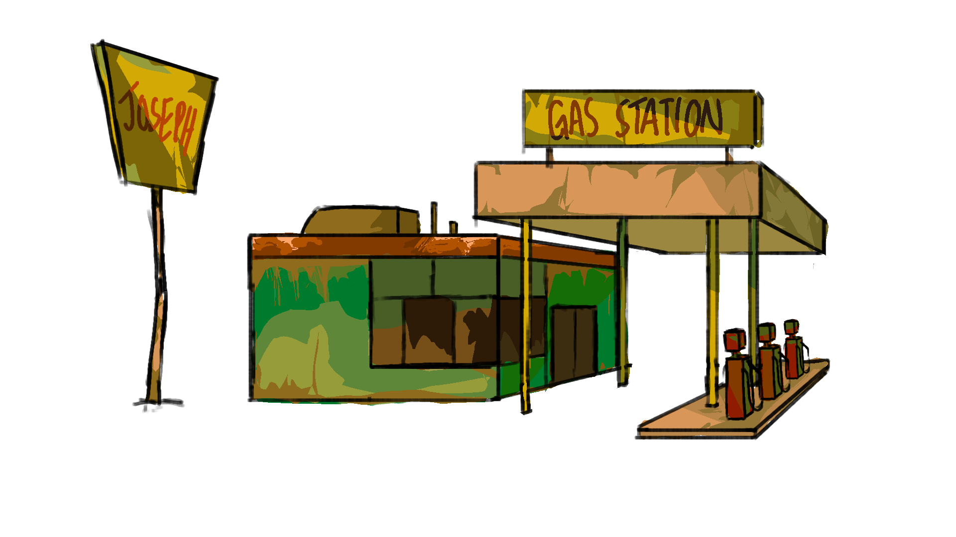 Gas Station Concept Art