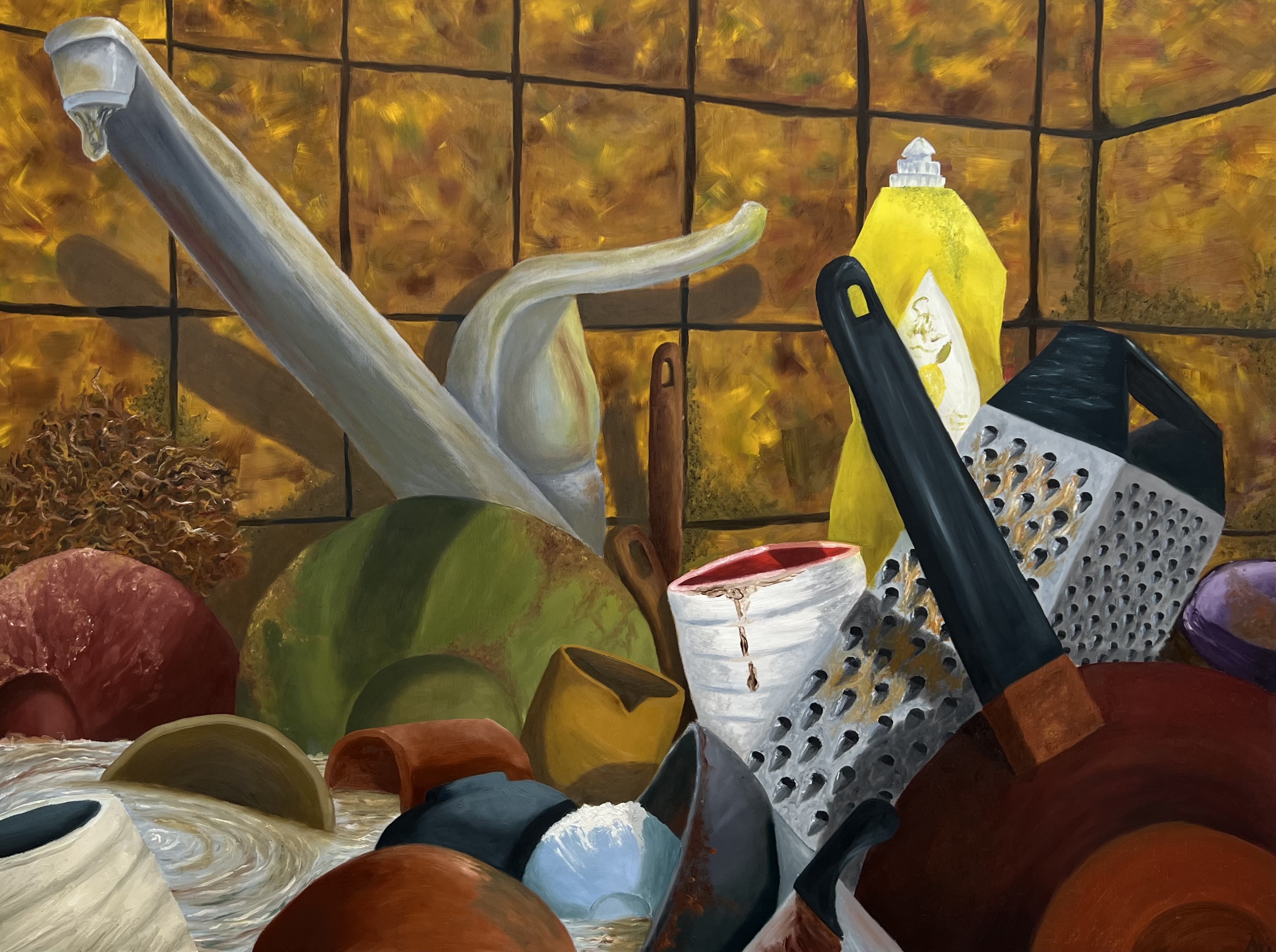 Too Much on My Plate_36x48_Oil painting