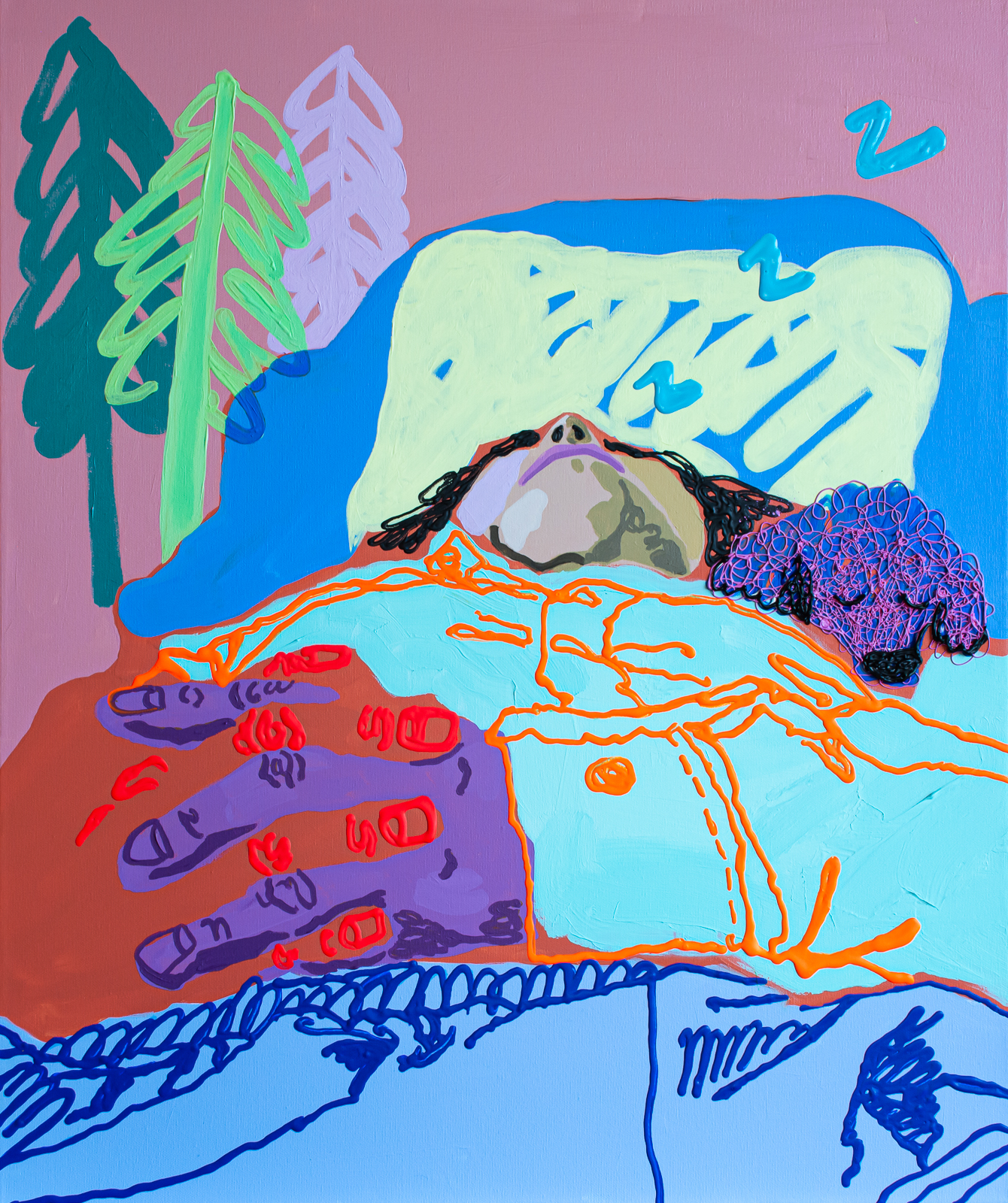 Sleeping on my couch with Coco in silence