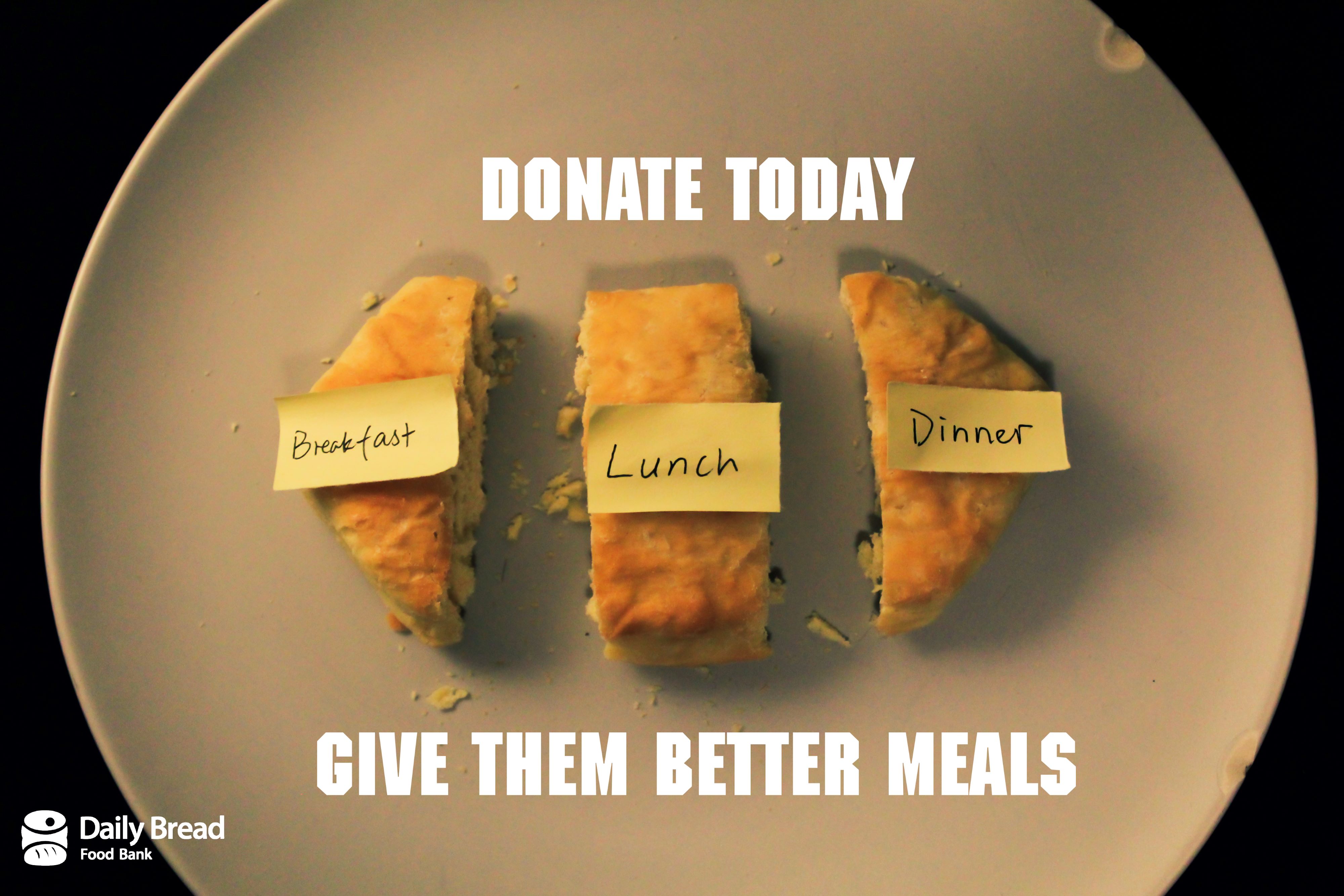 "Don't let them starve, Donate today."