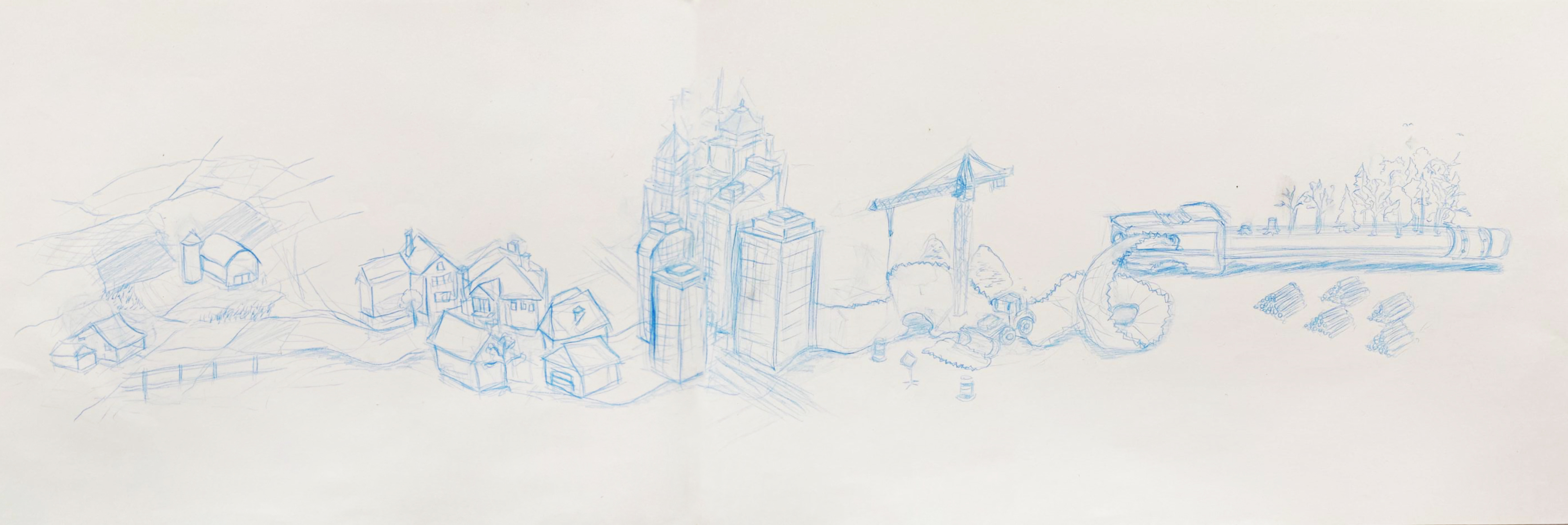 Pencil Sharpener As Urbanization