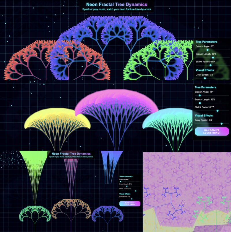 Neon Fractal Tree