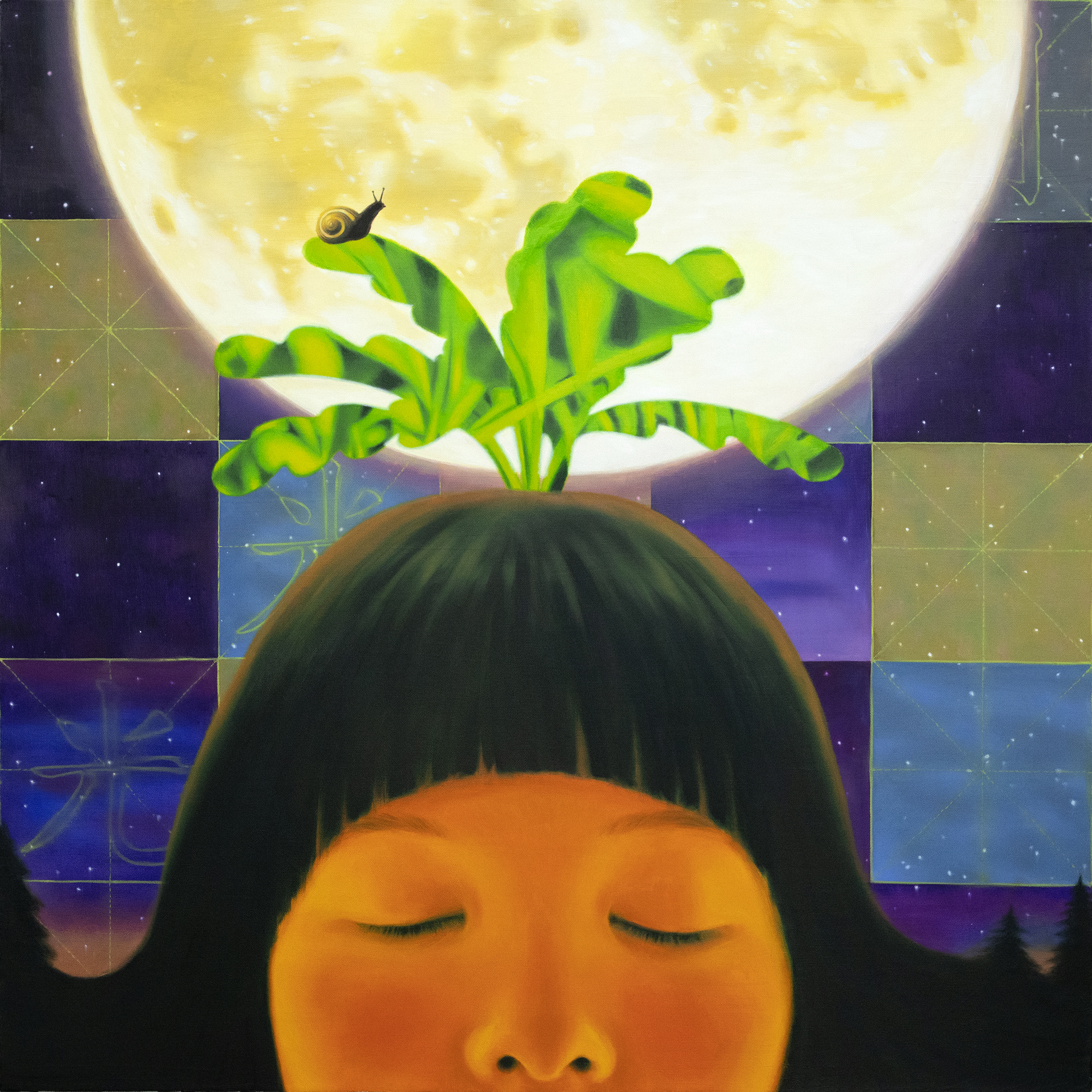 The moon shines her light onto the earth