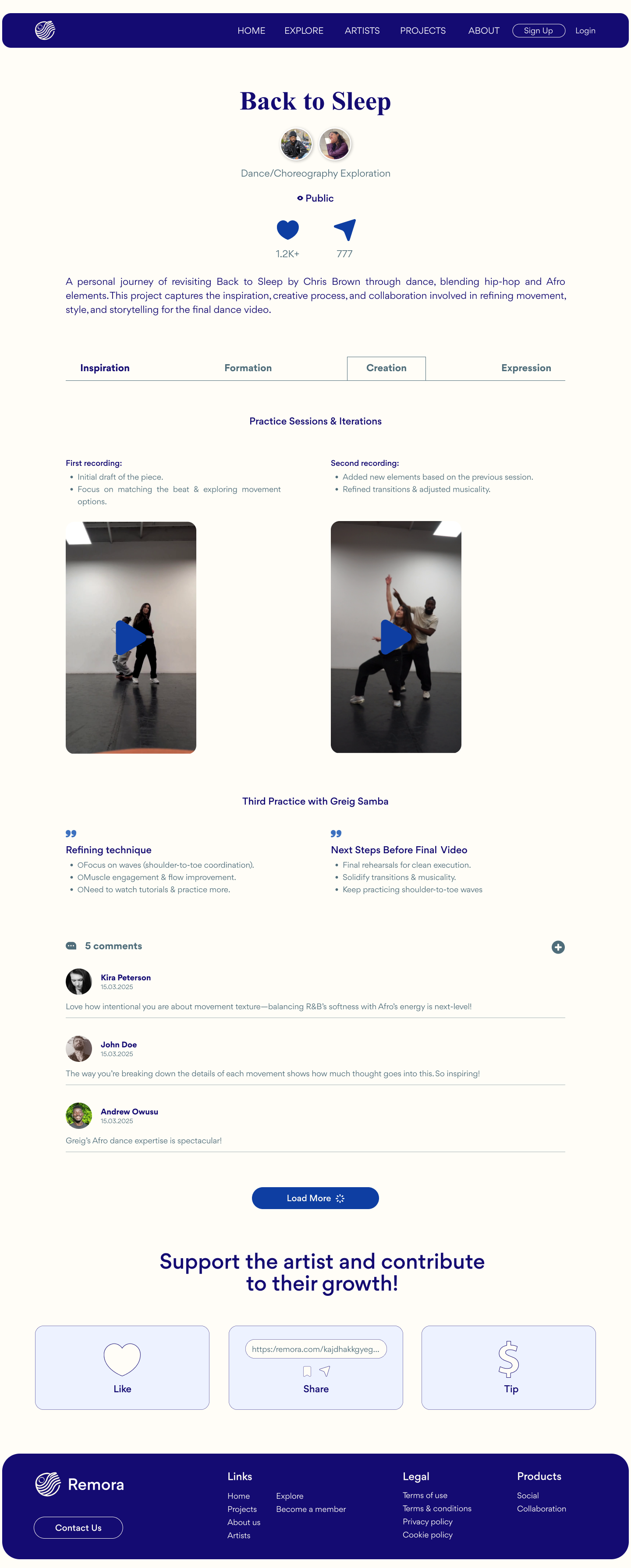 Project Page - Creation