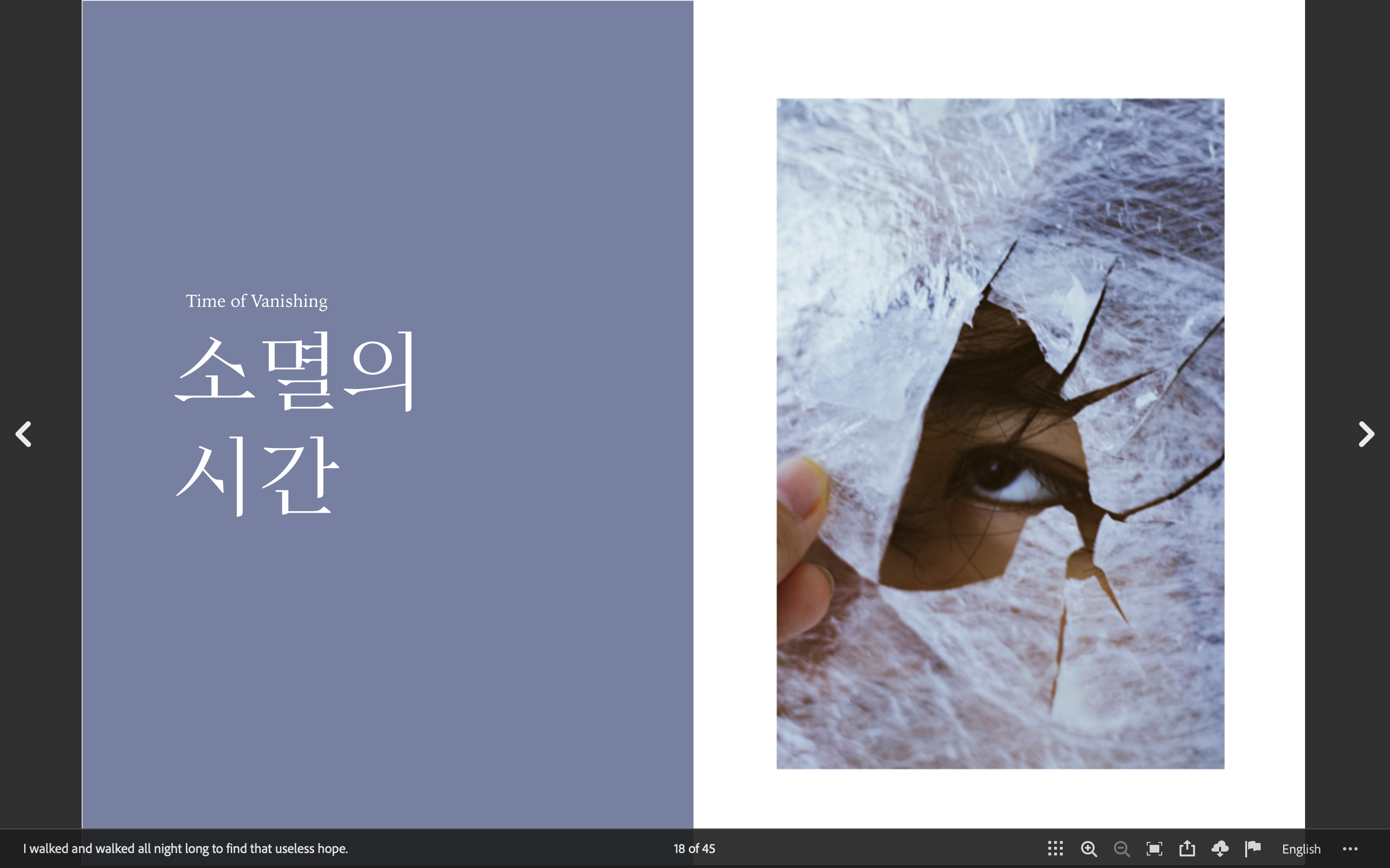 I walked and walked every night to find that useless hope