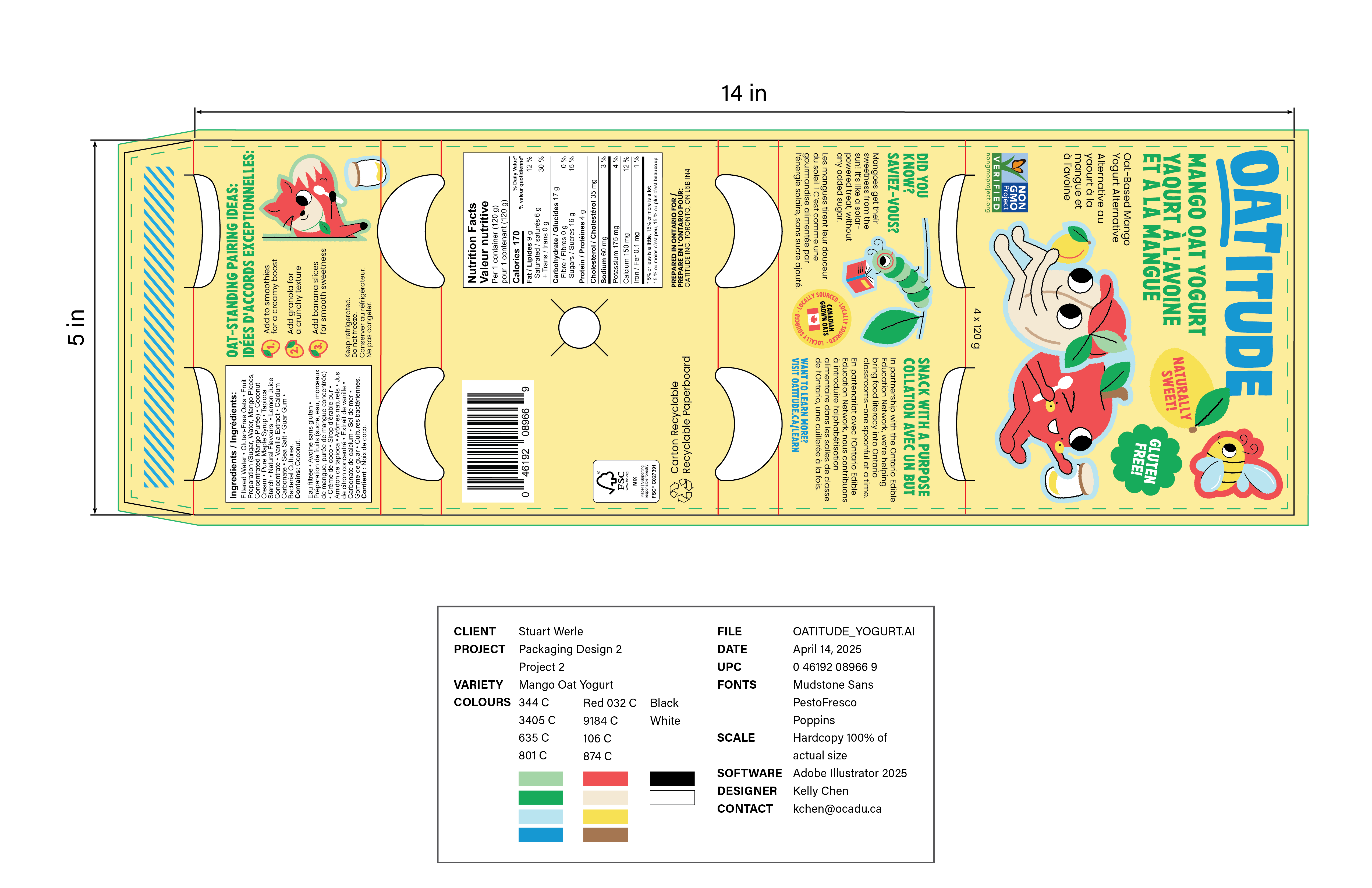 Oatitude Mango Oat Yogurt - Electronic Assembly Dieline