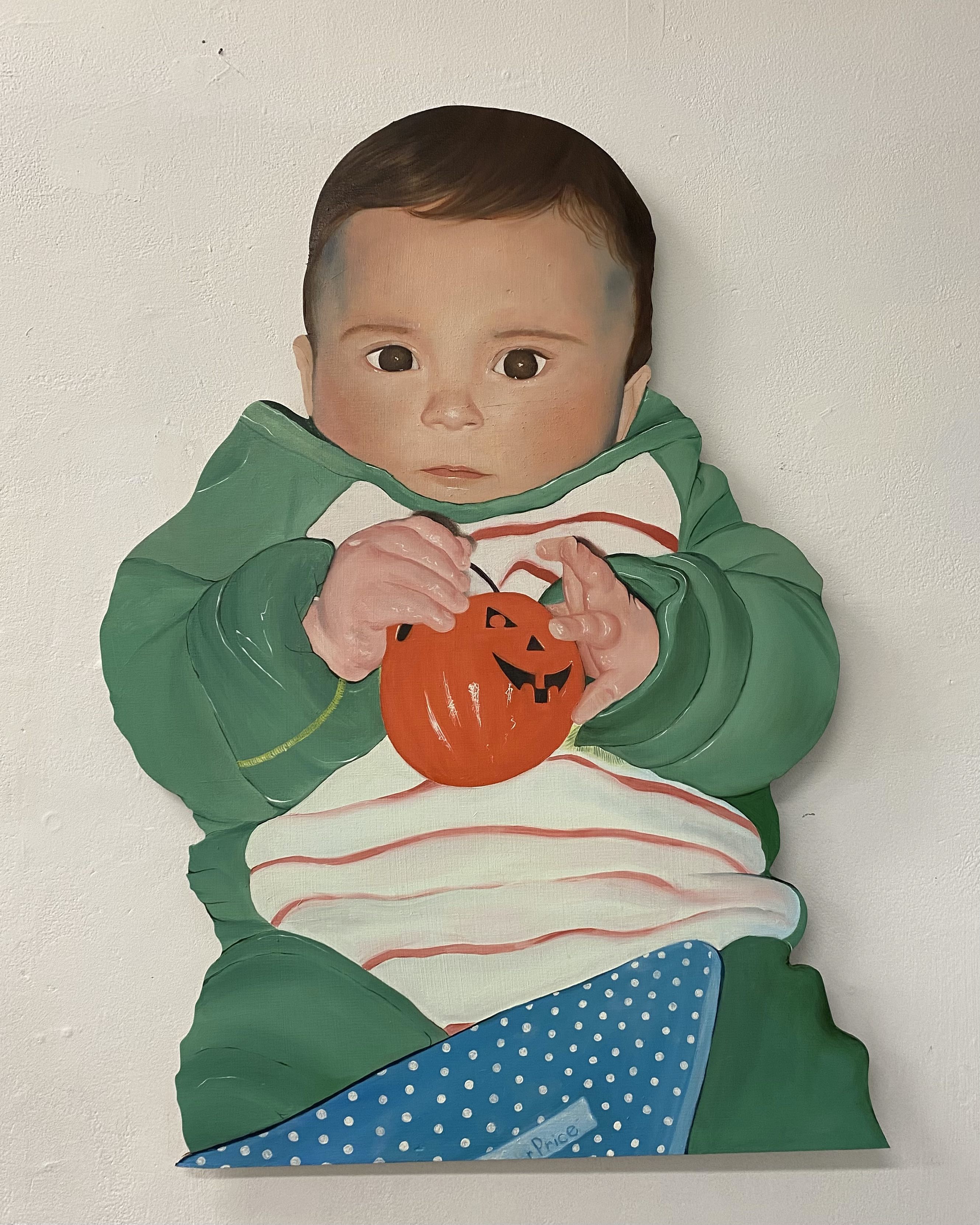 Too Young, 2023, Oil paint on Wood, 24” x 48”