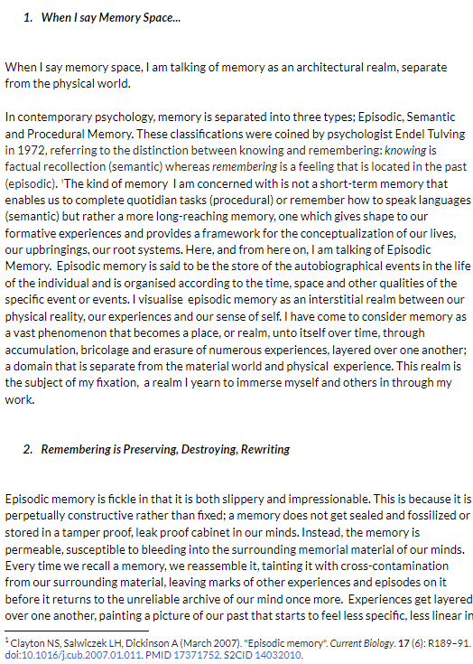 ReBUILDING THE MEMORY SPACE