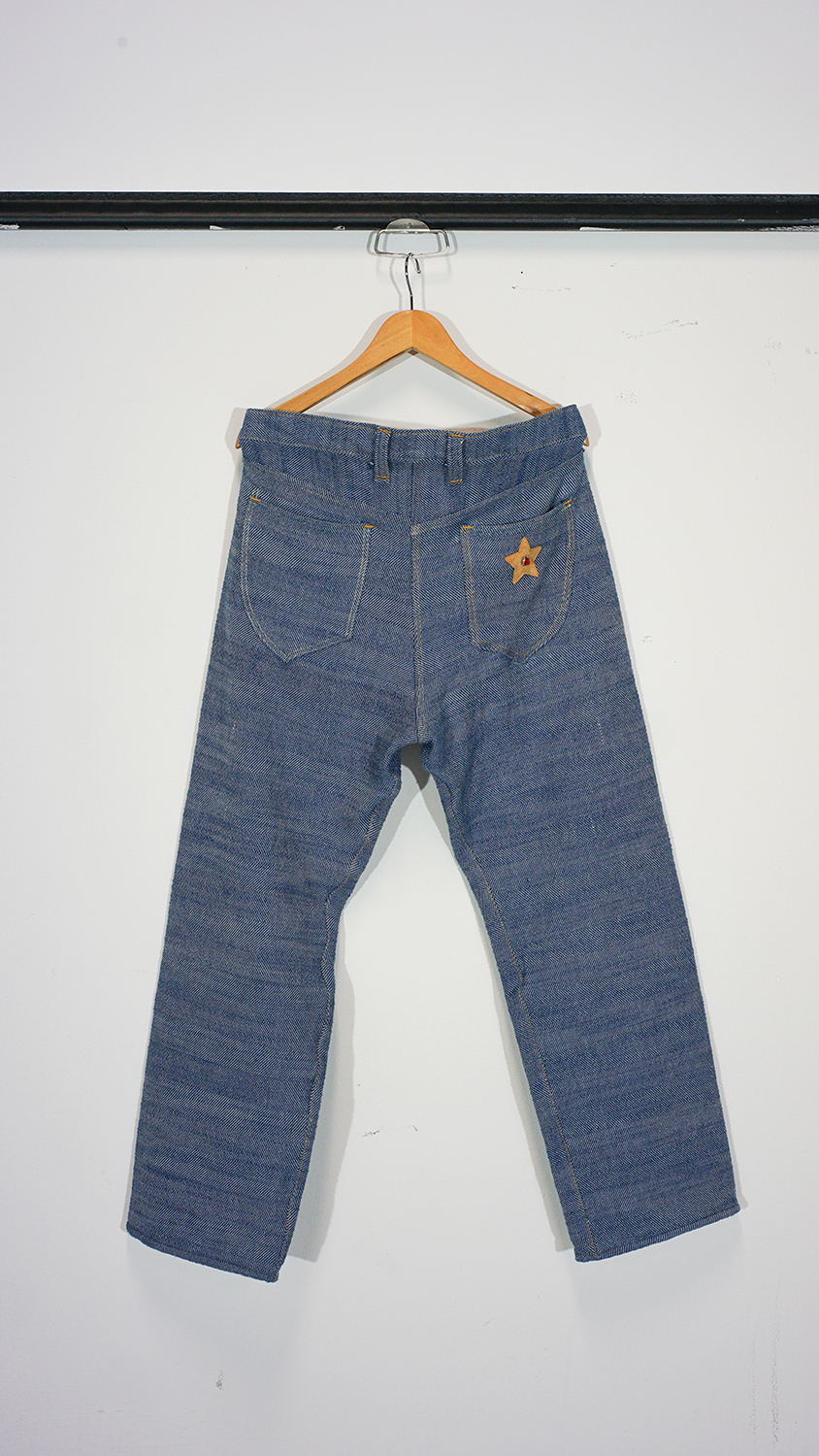 Hand woven star jeans