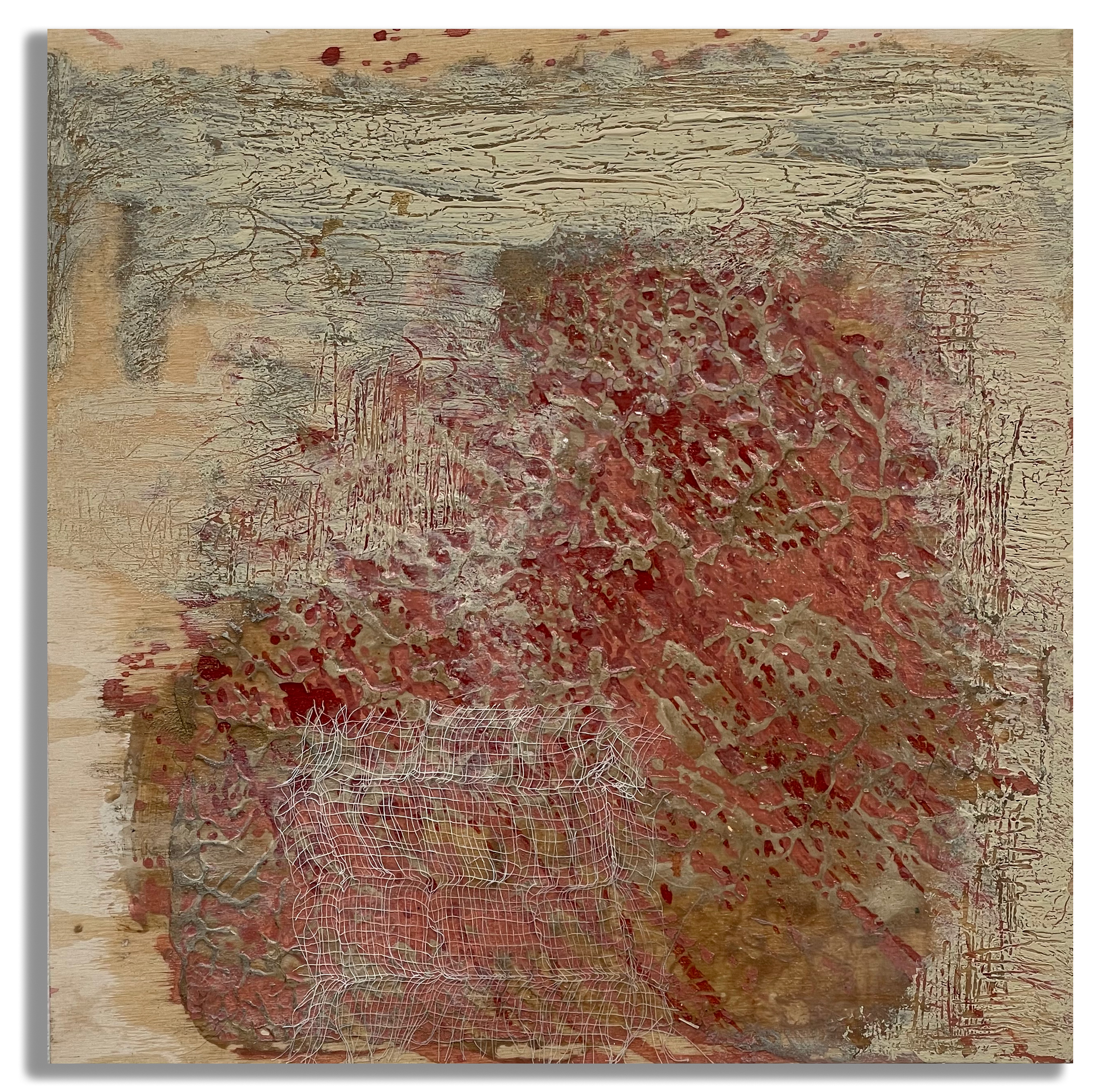 Unimaginable Pain, Mixed Media on Wooden Panel, 12 x12 Inches, 2021