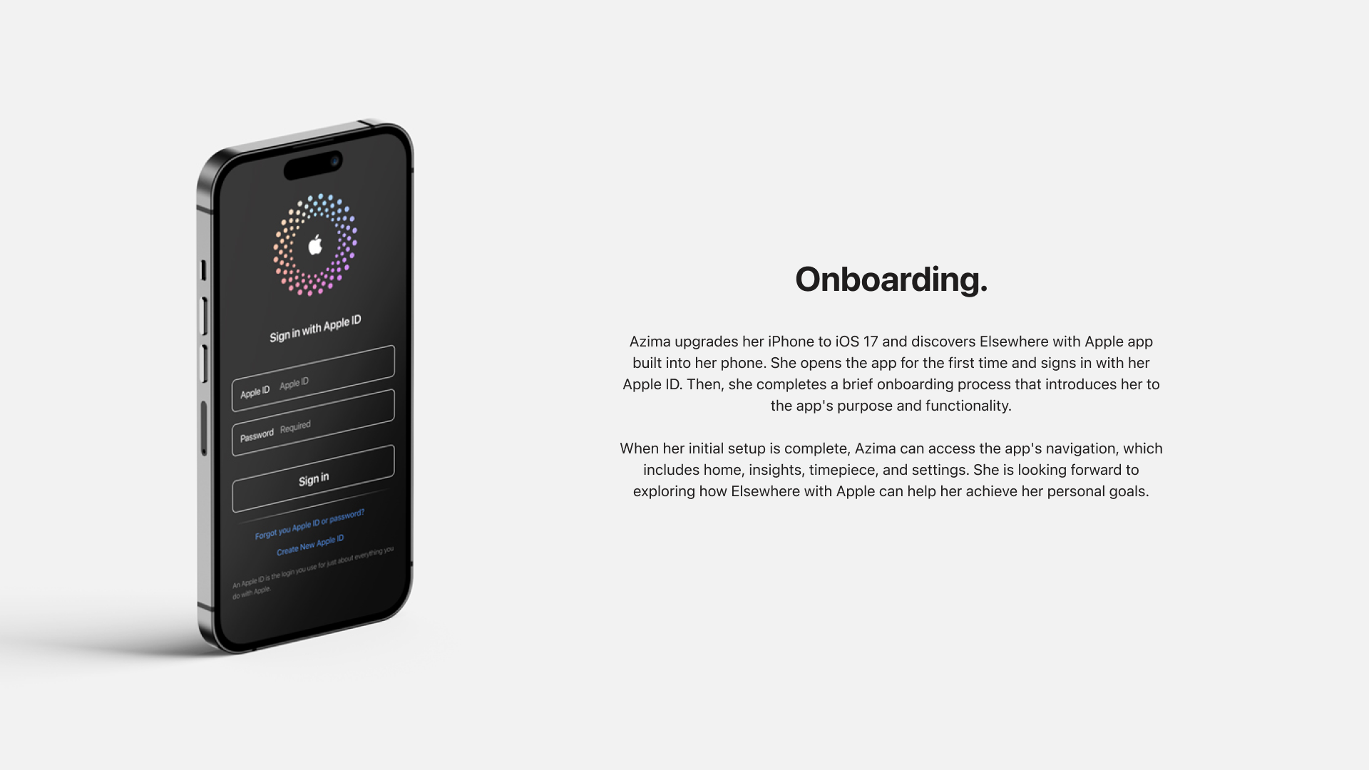 Onboarding and user scenario.