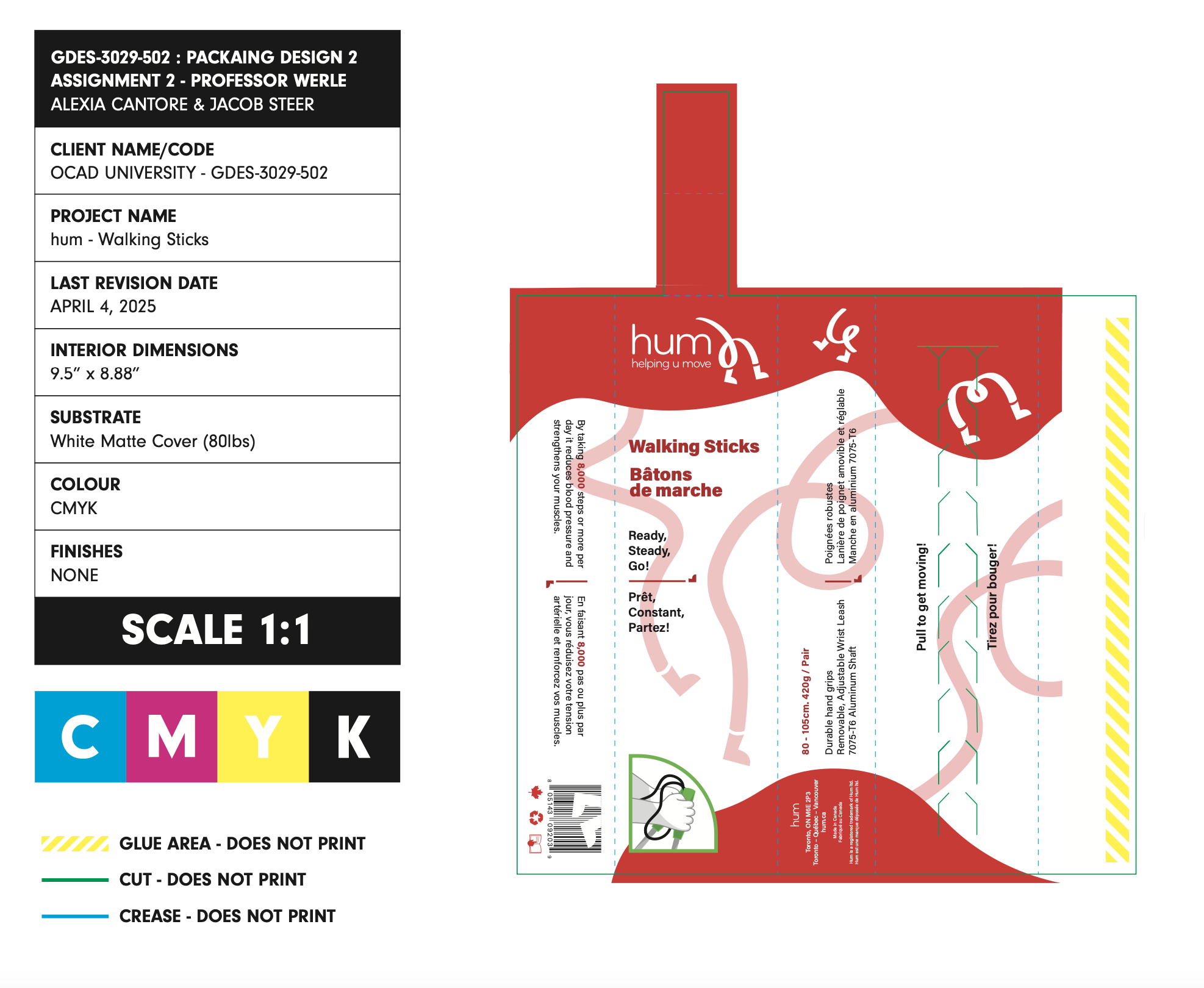 Hum Walking Stick Dieline