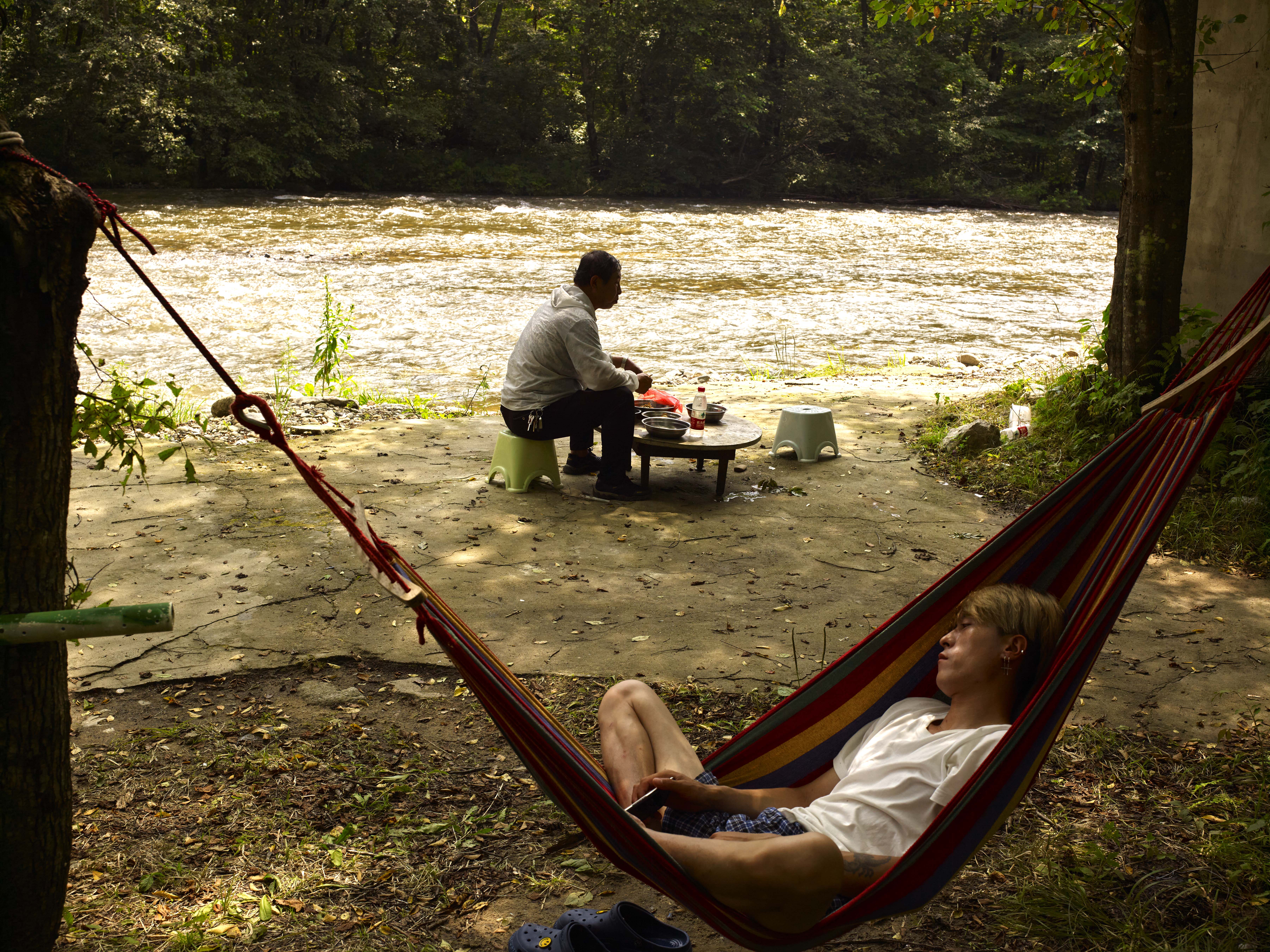 Raining on Tumen River