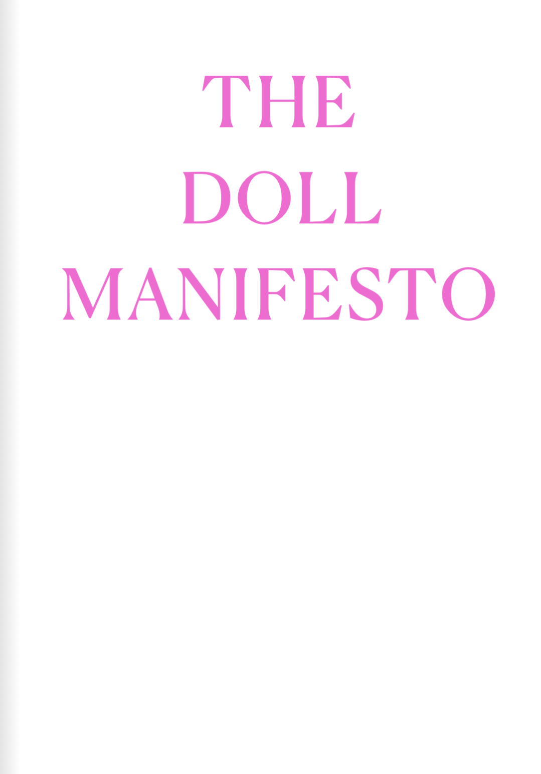 The Doll Manifesto