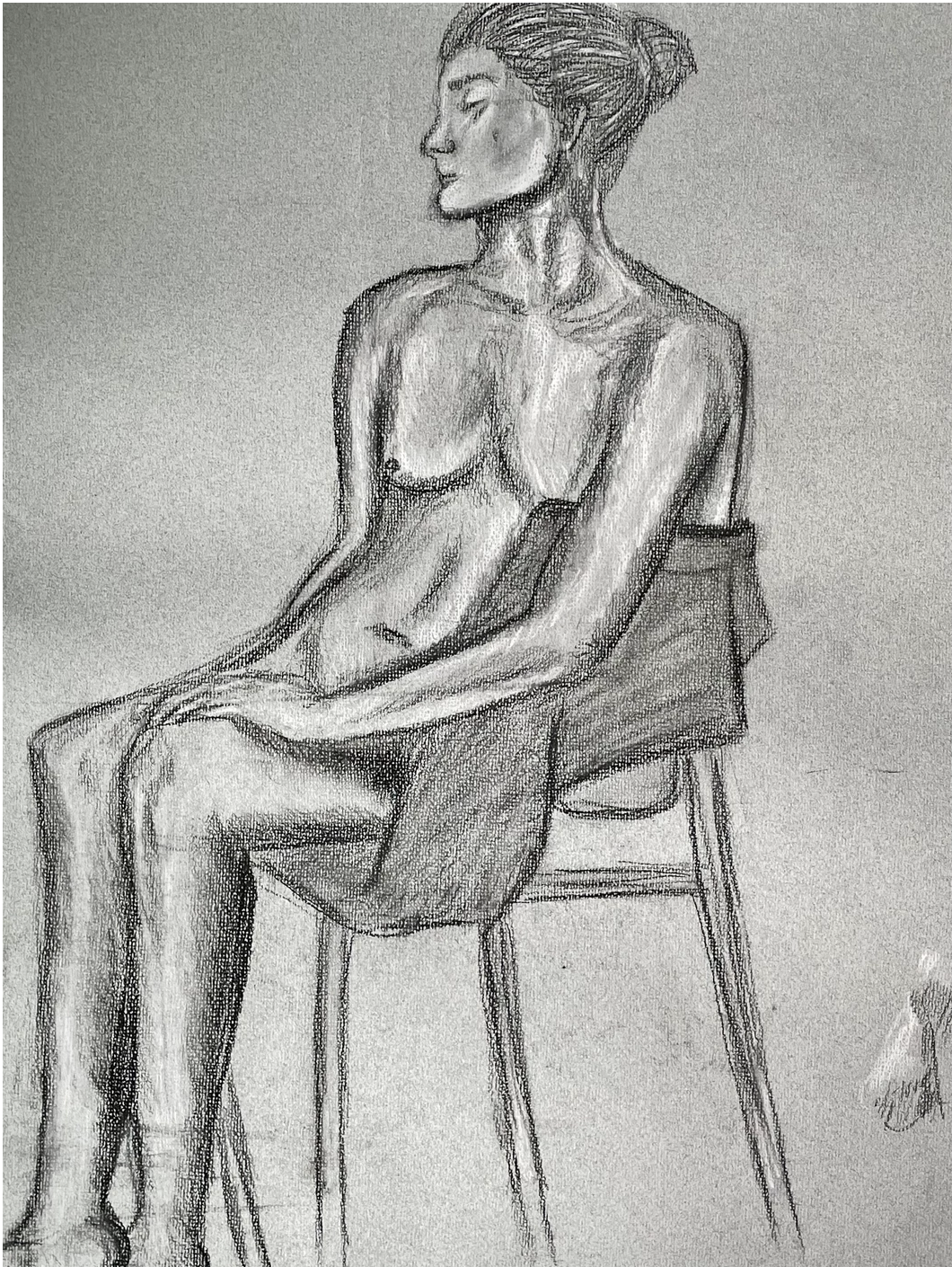 Grey Woman Sitting