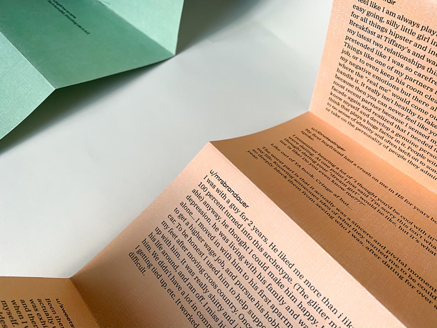 Based off two reddit threads from r/AskWomen and r/AskMen, I read the top 10 responses from each thread. Viewers are invited to choose who’s shared experiences they want to give time to.